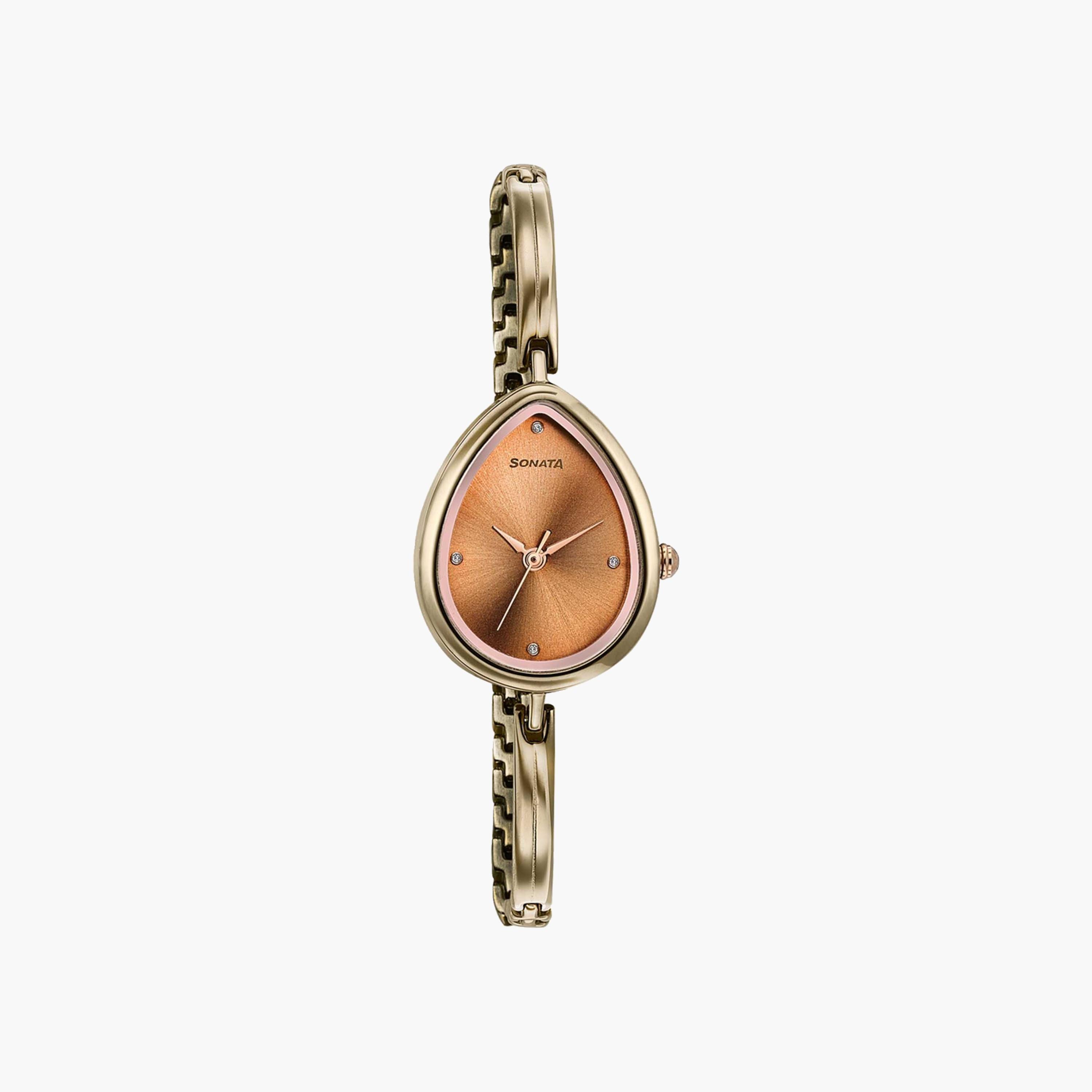Sonata Teardrop Dial Gold Tone Watch-women-watchesandjewellery-watches-image-2
