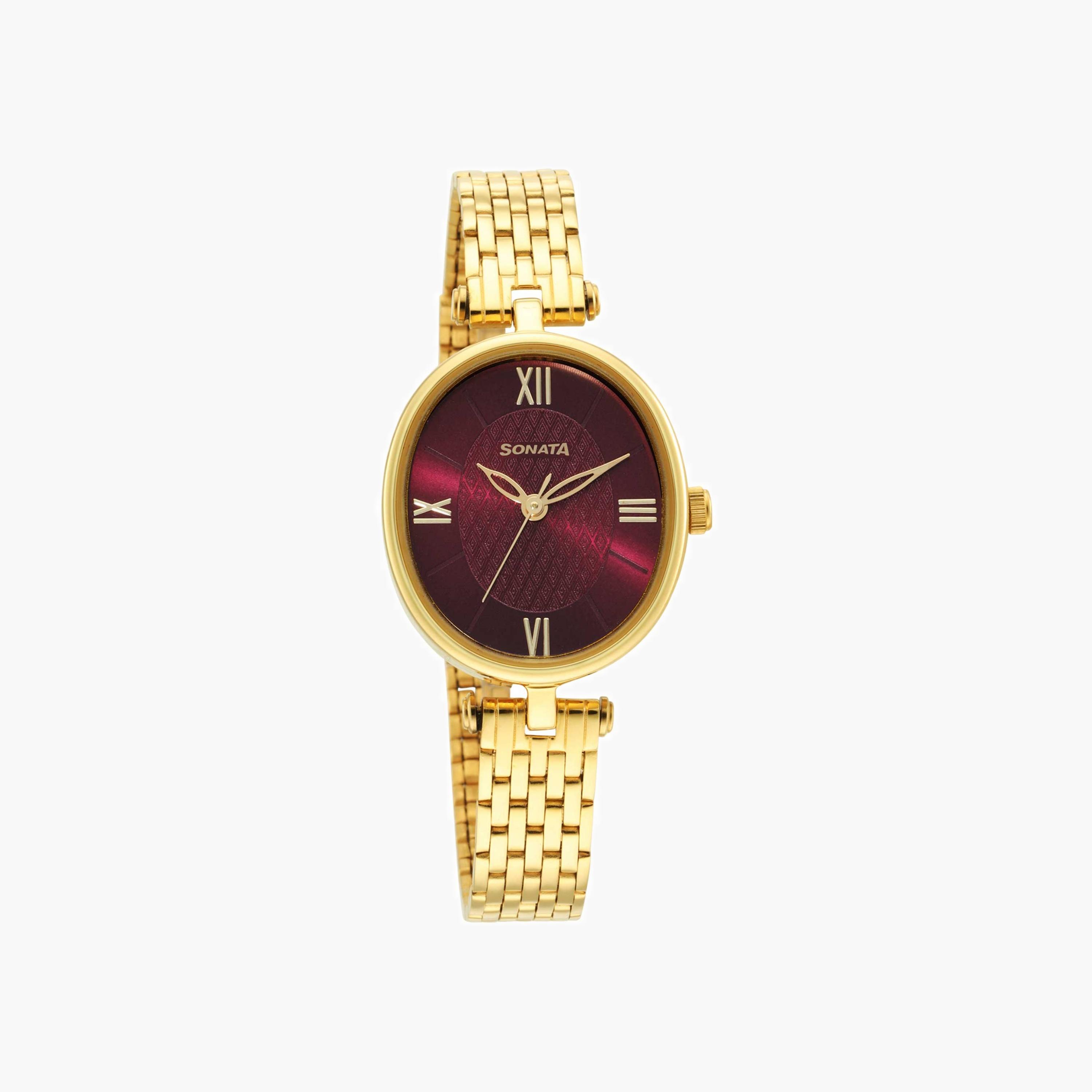 ساعة أنالوج معدنية بمينا بارز الملمس-women-watchesandjewellery-watches-image-1