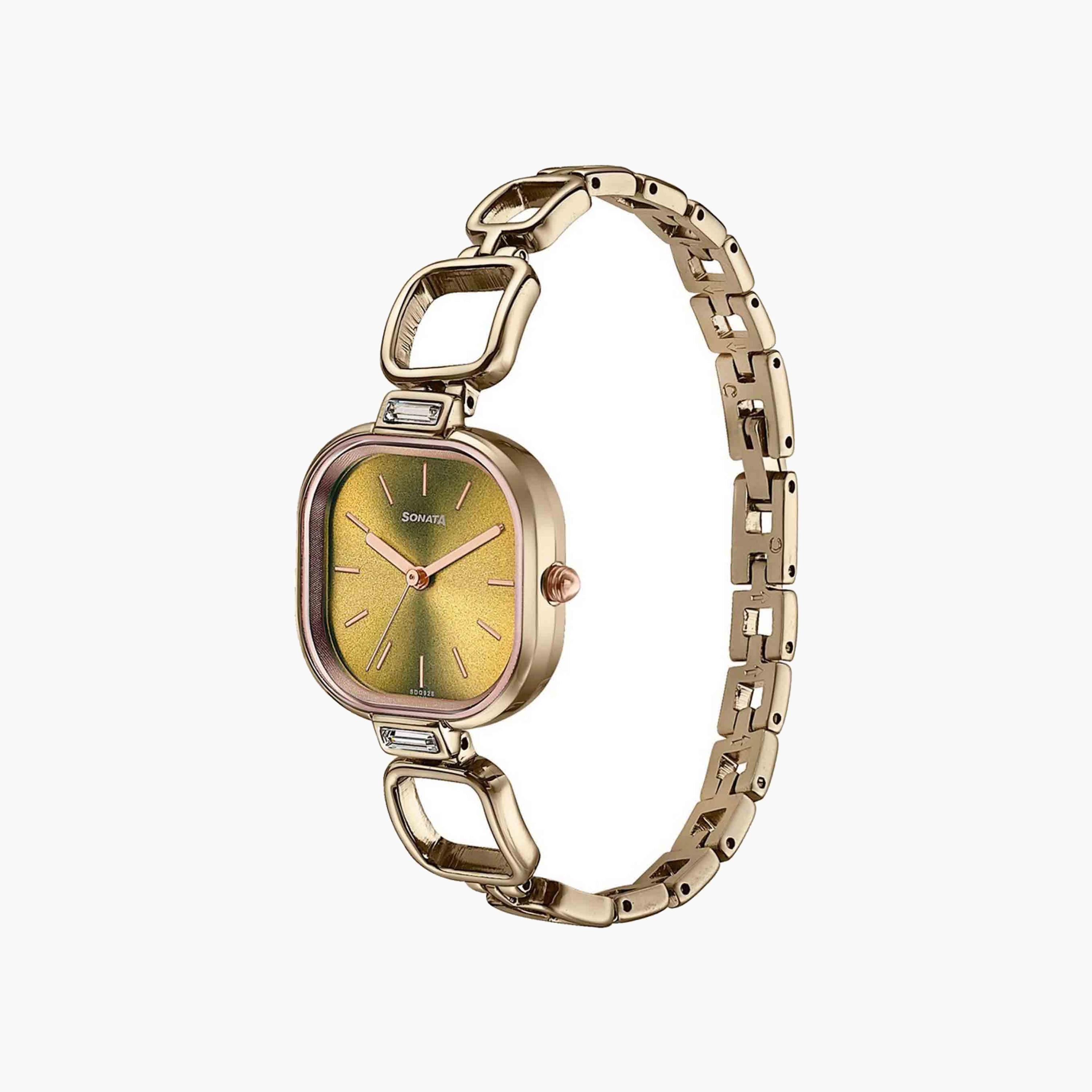 ساعة نسائية تناظرية بلون ذهبي-women-watchesandjewellery-watches-image-4