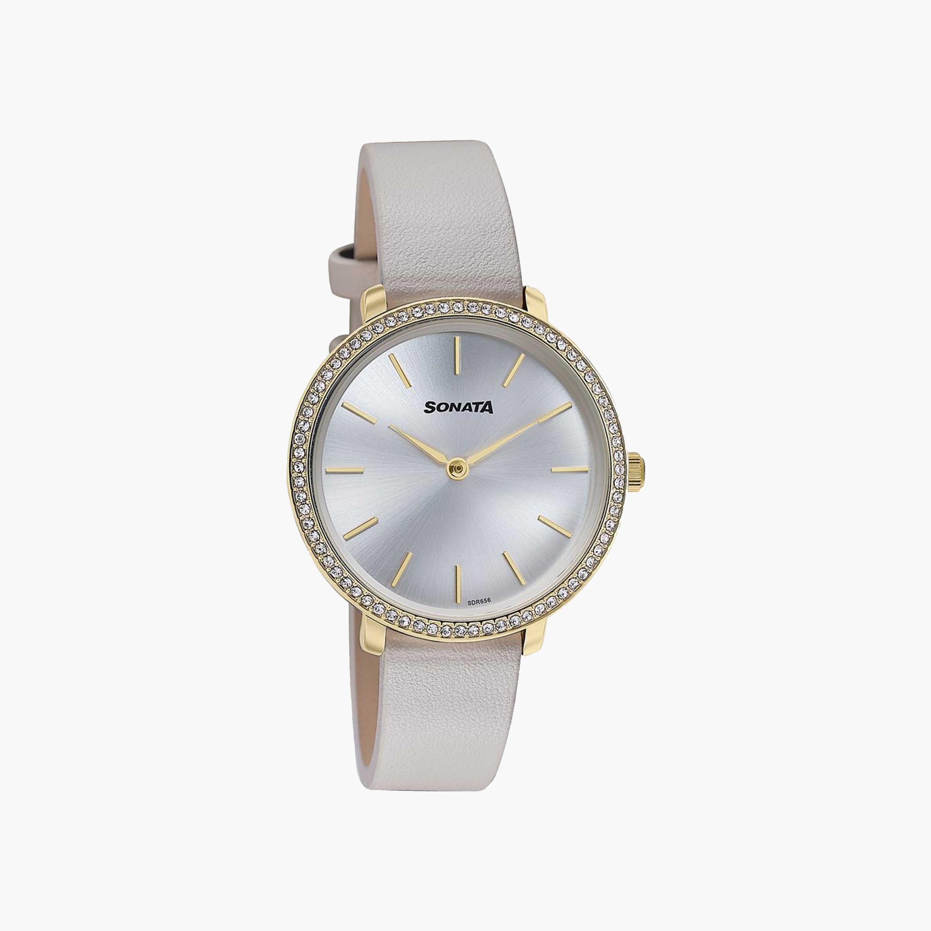 Sonata Crystal Embellished Round Dial Ladies Watch-women-watchesandjewellery-watches-image-1