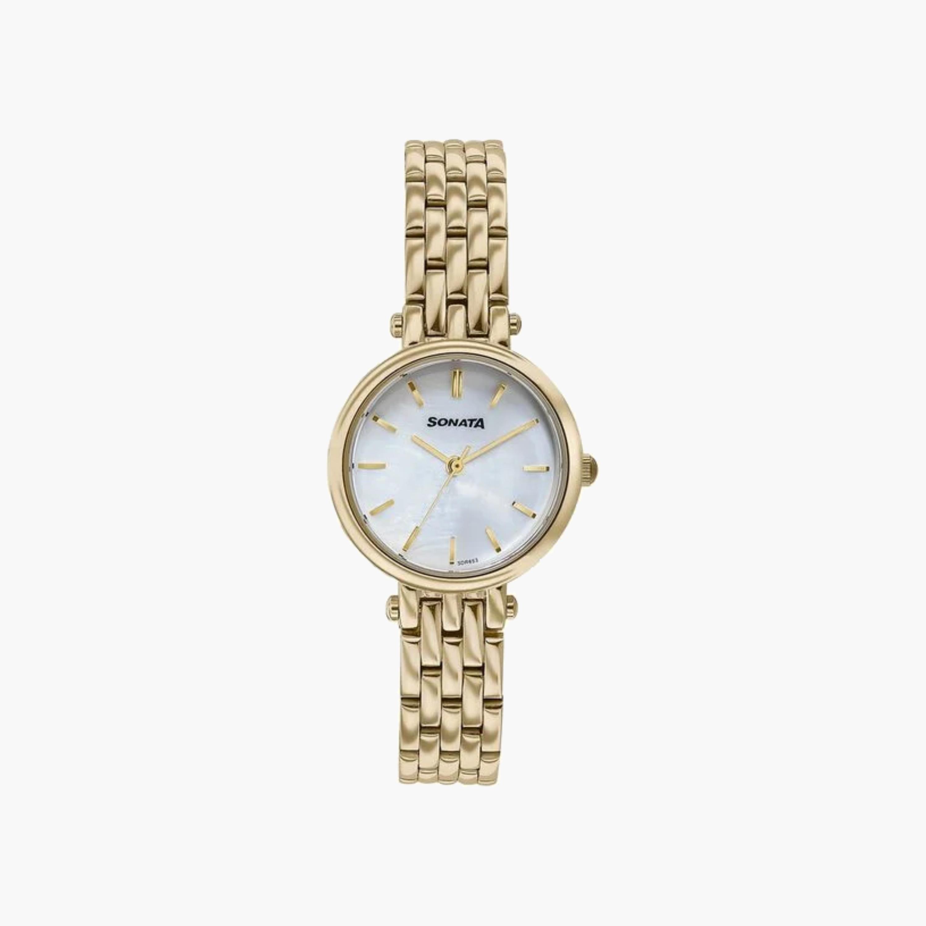ساعة أنالوج ذهبية بمينا صدفية-women-watchesandjewellery-watches-image-1
