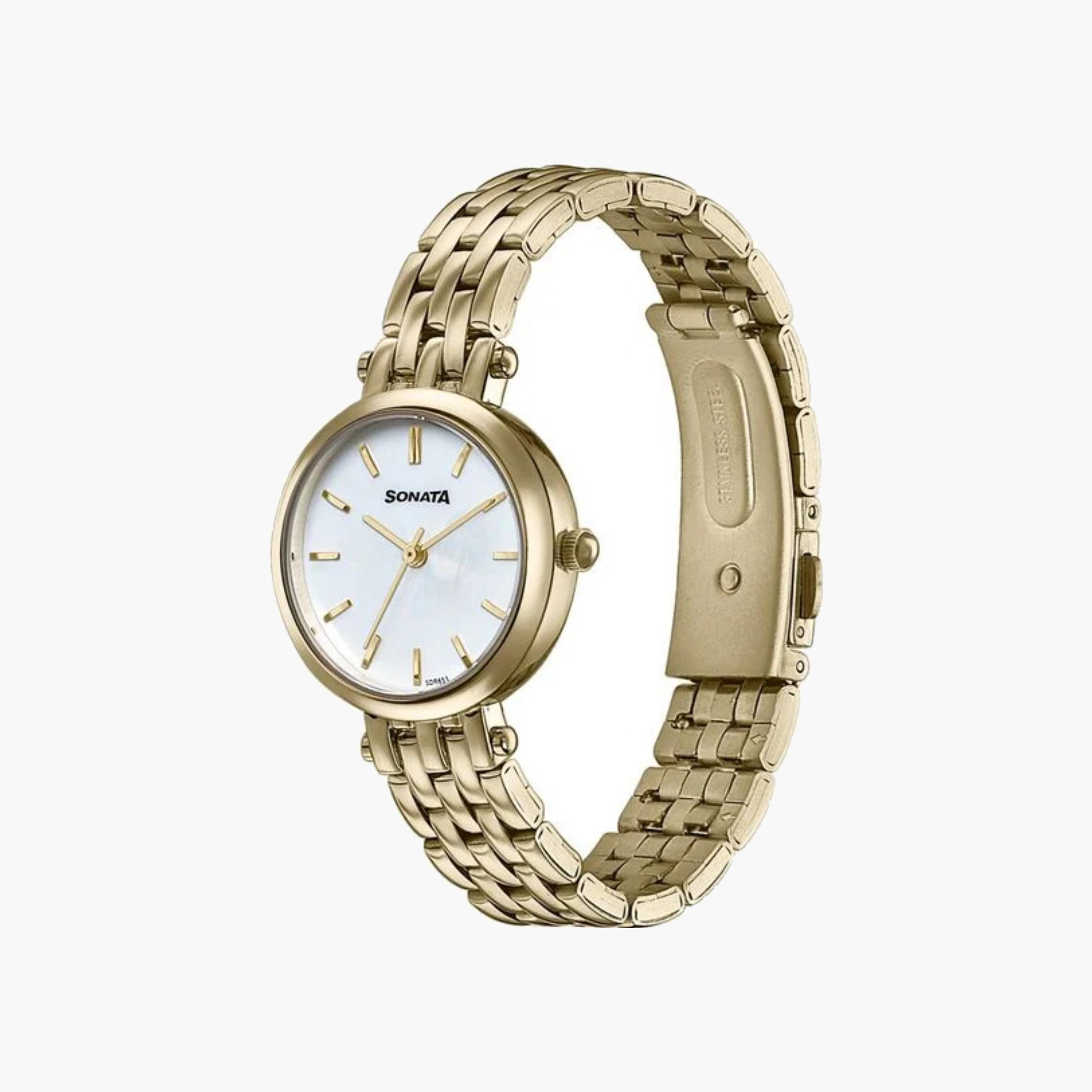 ساعة أنالوج ذهبية بمينا صدفية-women-watchesandjewellery-watches-image-3