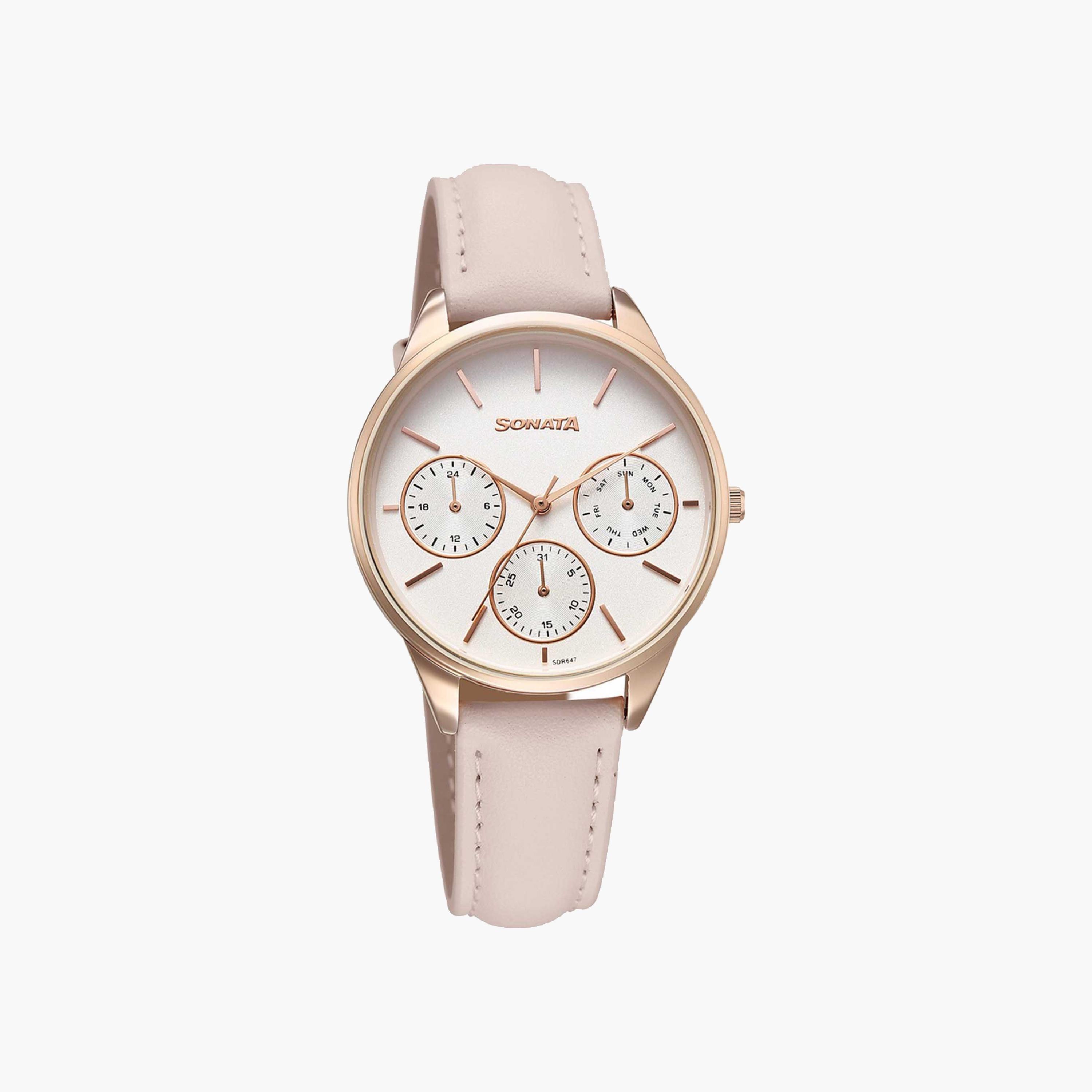 Sonata Multifunction Dial Leather Strap Ladies Watch-women-watchesandjewellery-watches-image-1
