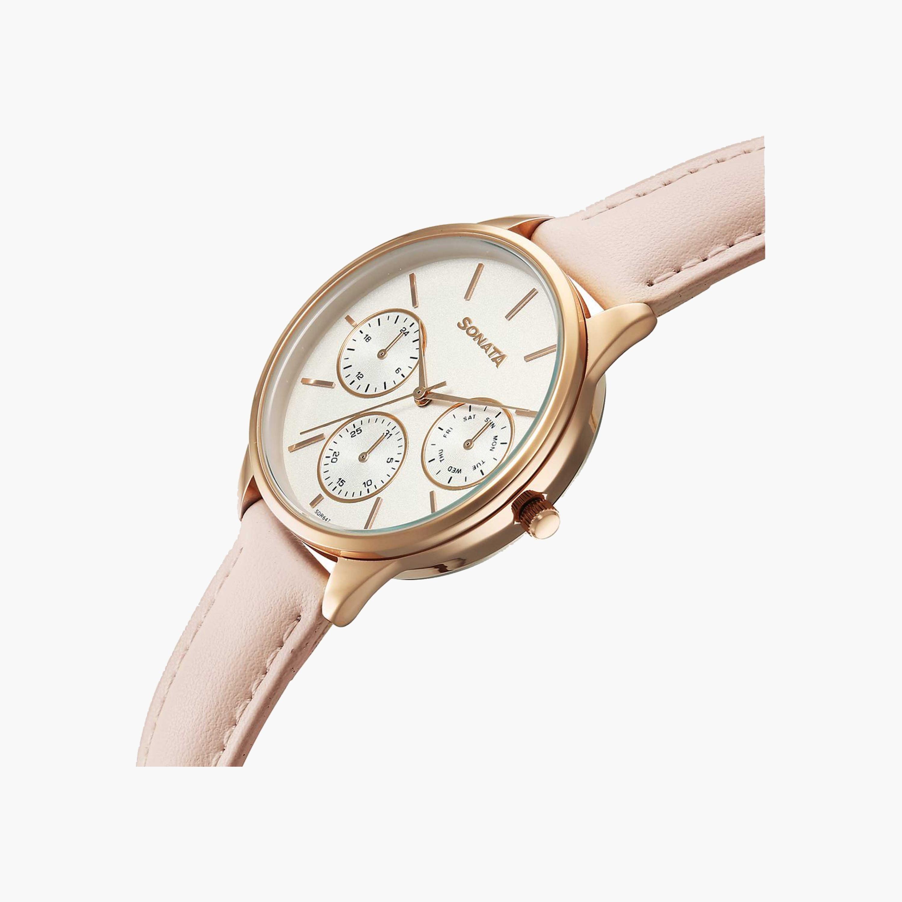 Sonata Multifunction Dial Leather Strap Ladies Watch-women-watchesandjewellery-watches-image-2