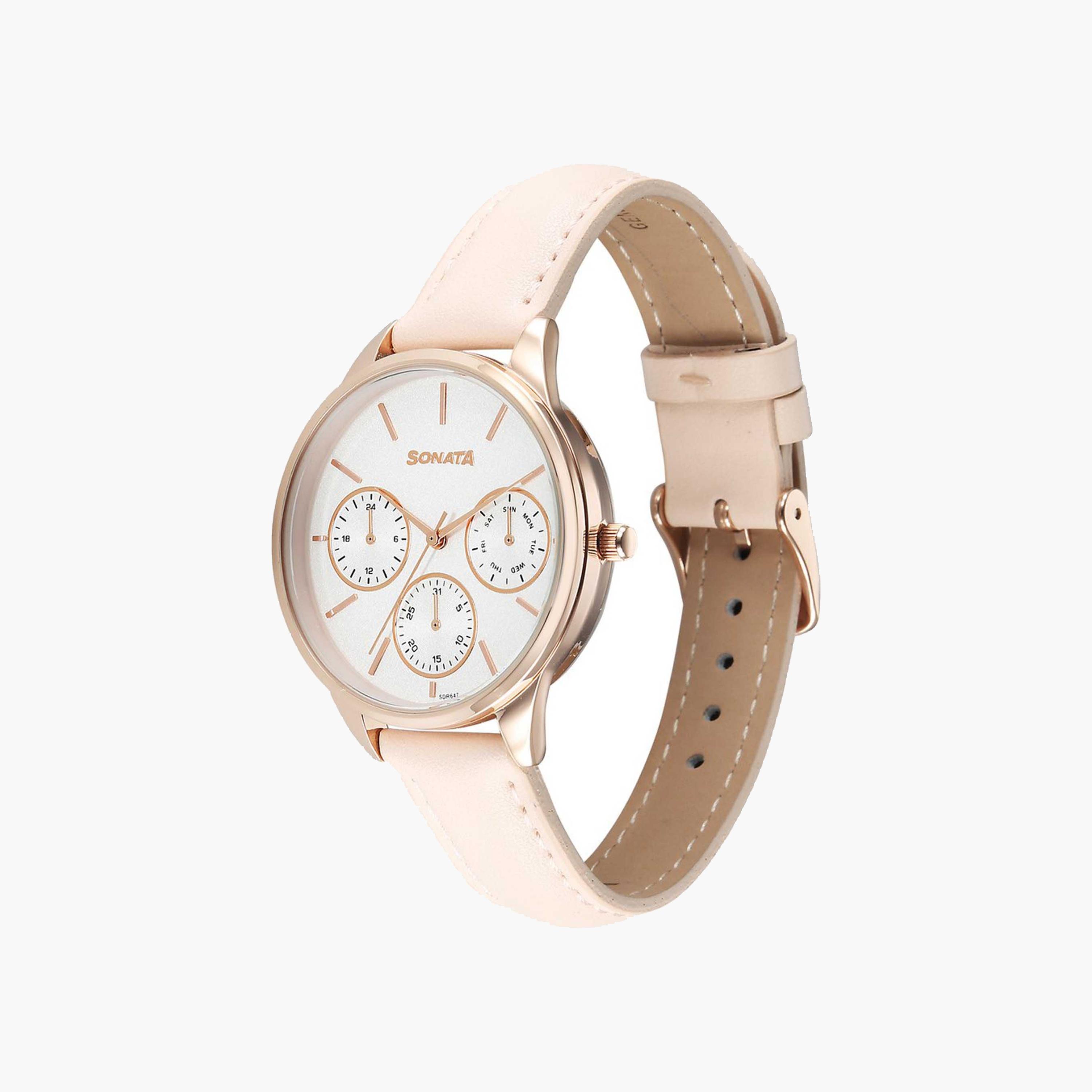 Sonata Multifunction Dial Leather Strap Ladies Watch-women-watchesandjewellery-watches-image-3
