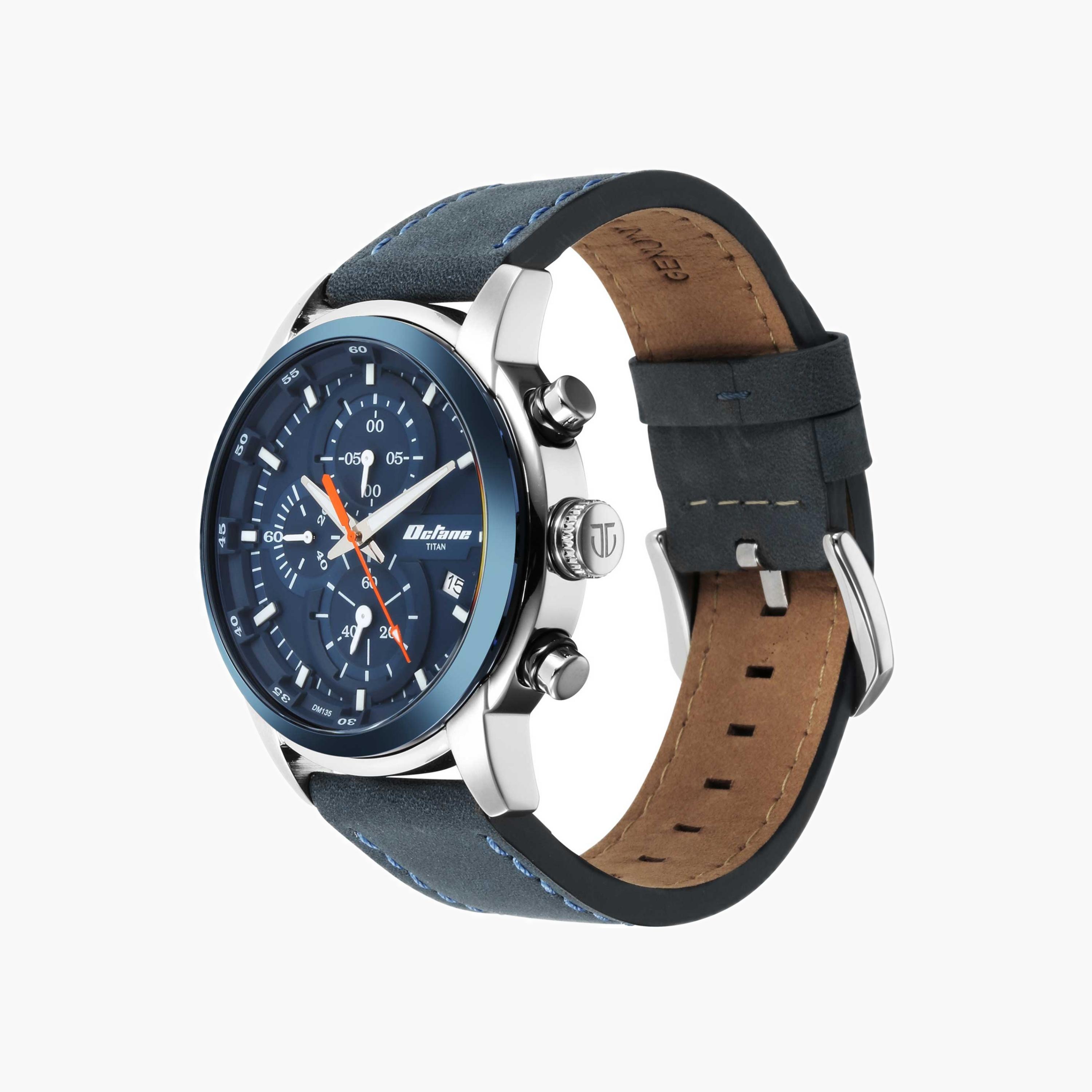 Octane Chronograph Watch with Leather Strap-men-watchesandjewellery-watches-image-2