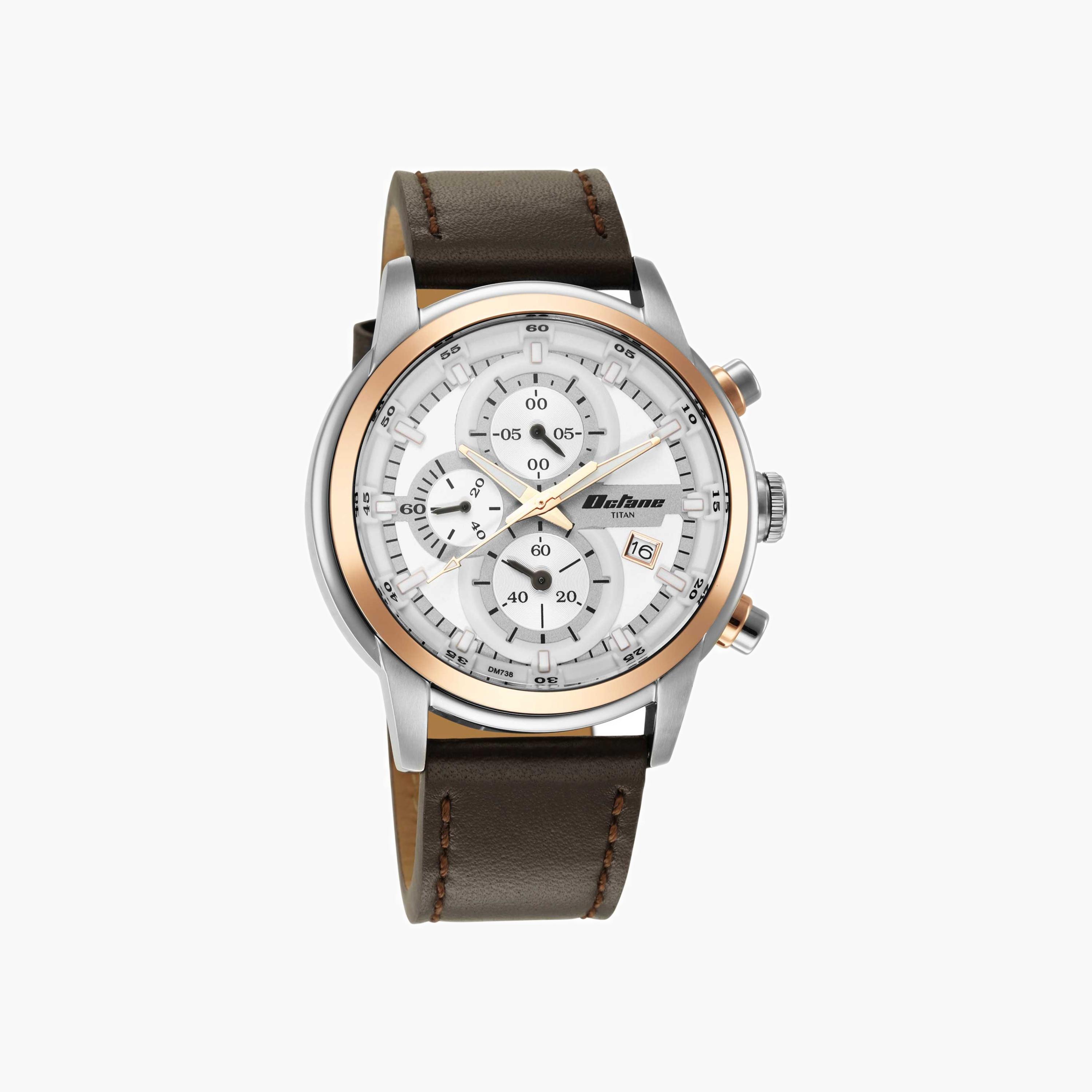 Leather Chronograph Men's Watch-men-watchesandjewellery-watches-image-1