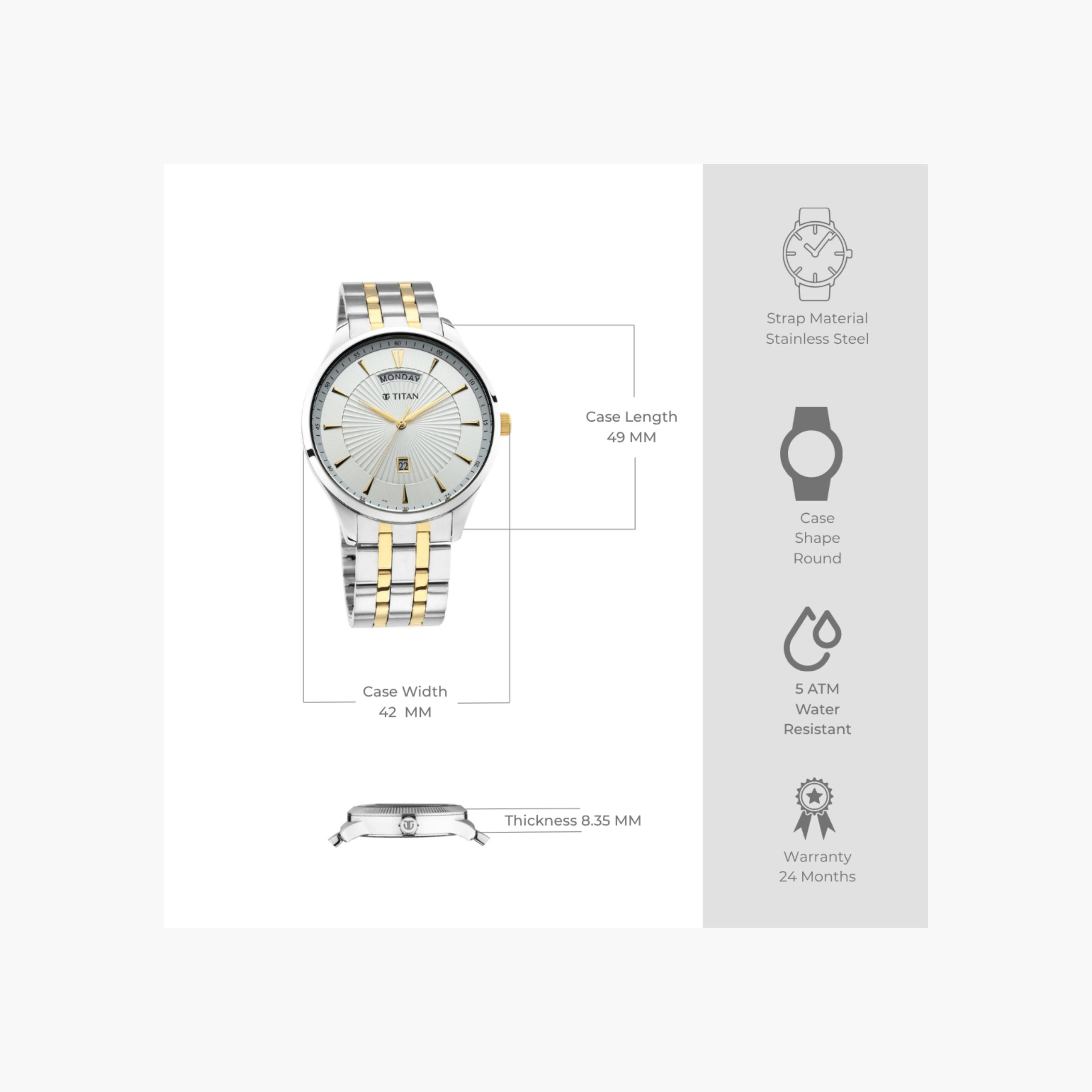 Dual-Tone Stainless Steel Men's Watch-men-watchesandjewellery-watches-image-2