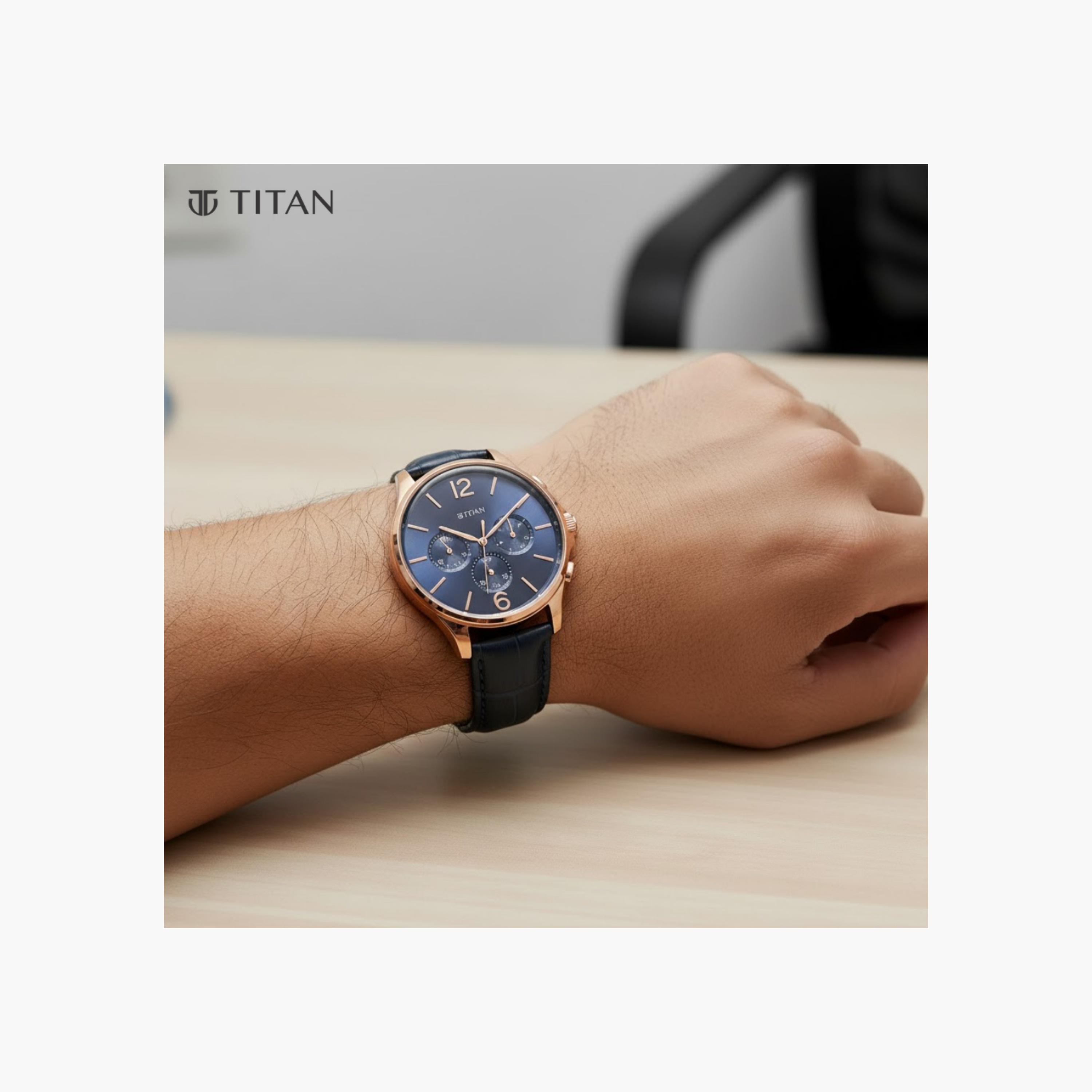 Leather Chronograph Men's Watch-men-watchesandjewellery-watches-image-2