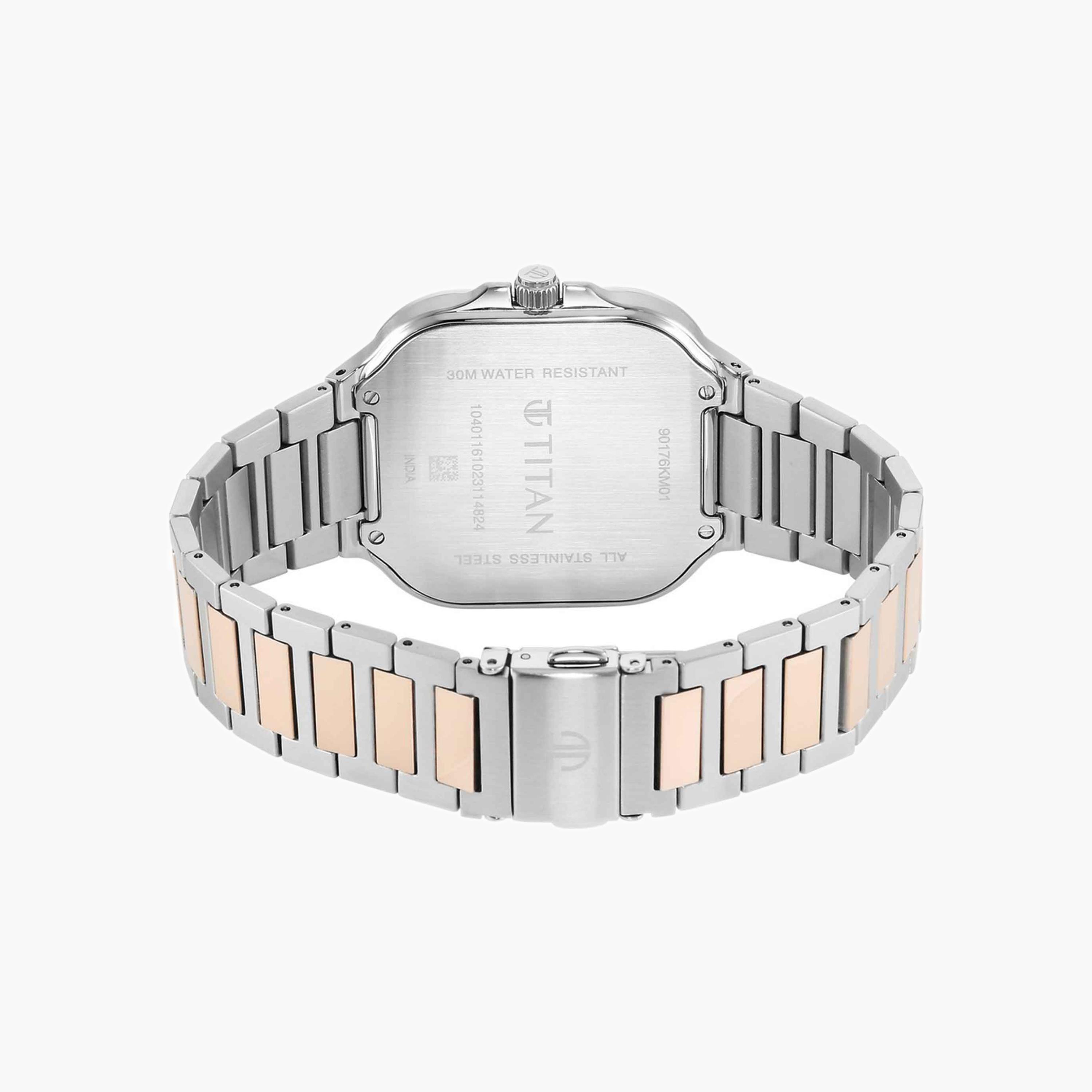 Two-Tone Square Analogue Watch-men-watchesandjewellery-watches-image-5