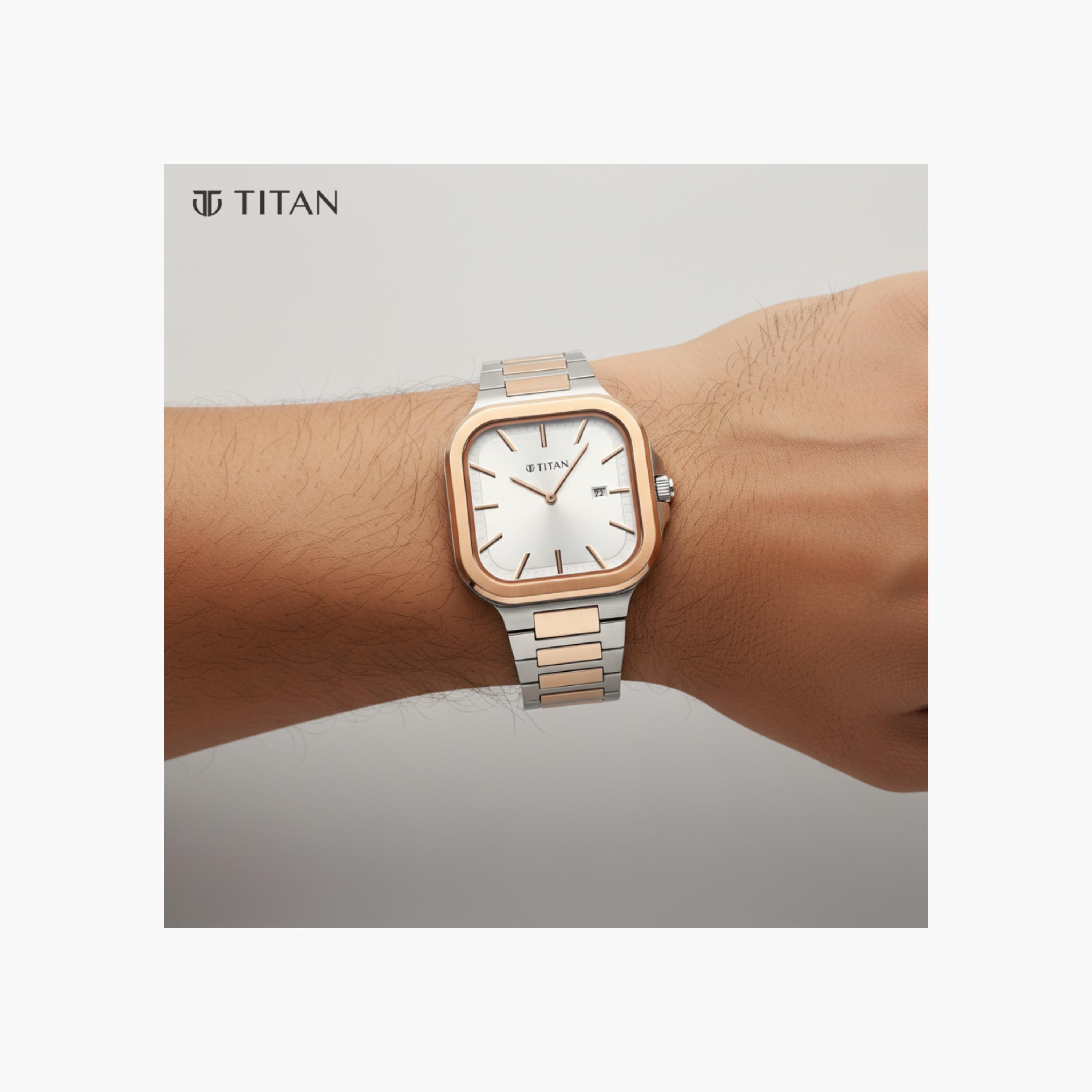 Two-Tone Square Analogue Watch-men-watchesandjewellery-watches-image-7