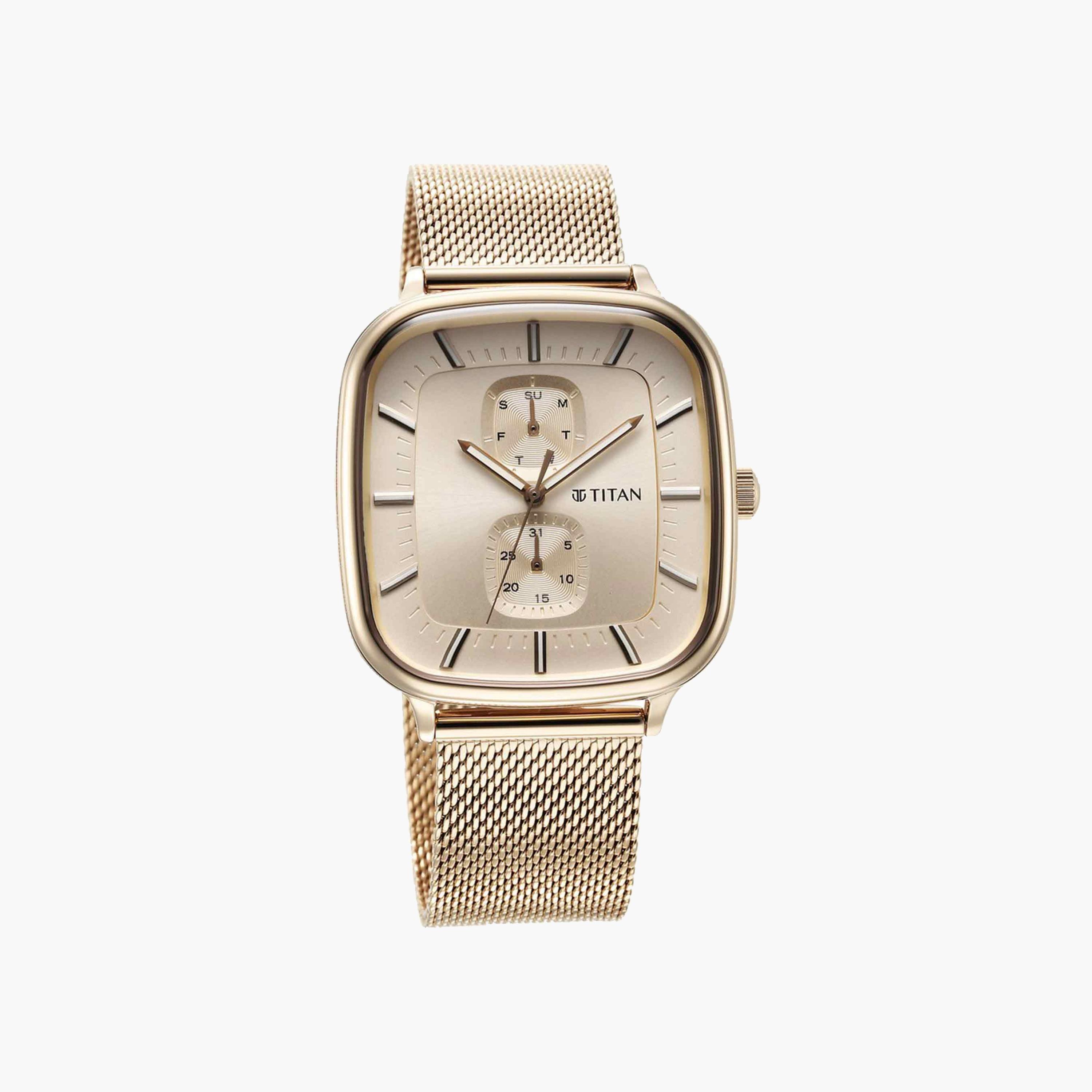 Titan Gold Multifunction Square Dial Watch-men-watchesandjewellery-watches-image-4