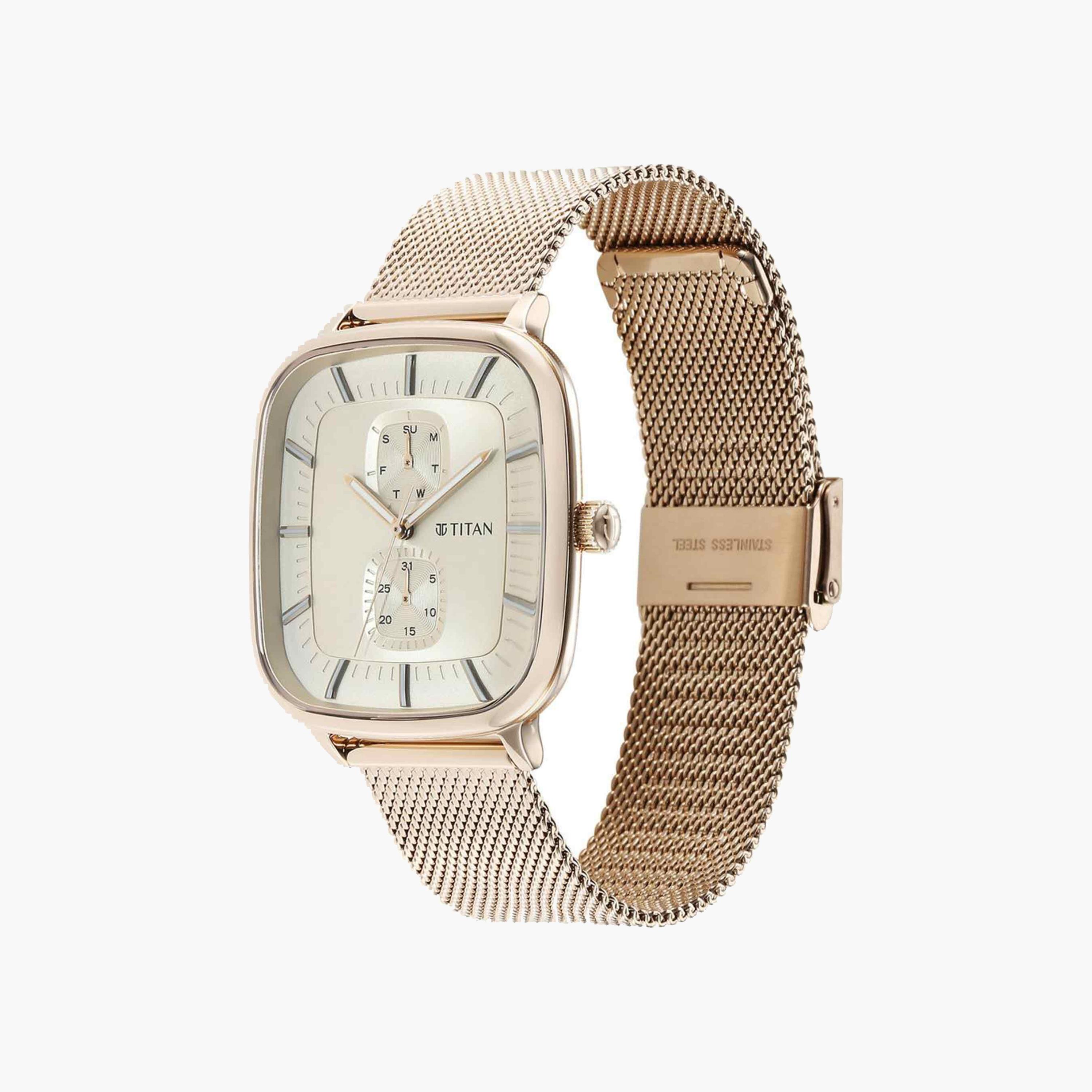 Titan Gold Multifunction Square Dial Watch-men-watchesandjewellery-watches-image-5