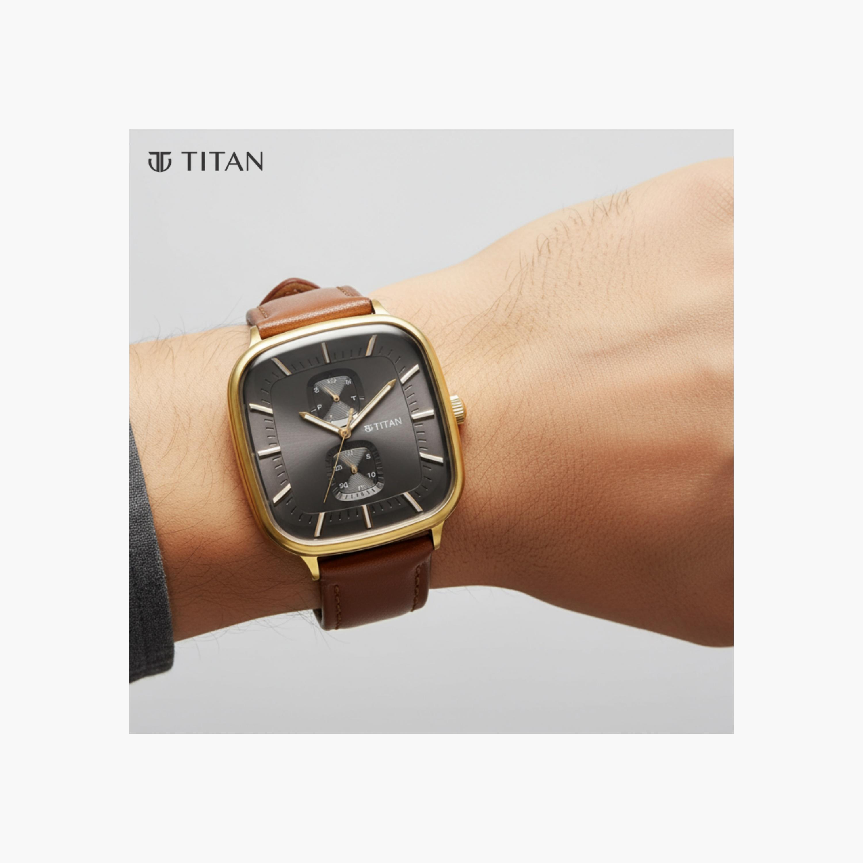 Square Dial Multifunction Leather Watch-men-watchesandjewellery-watches-image-7