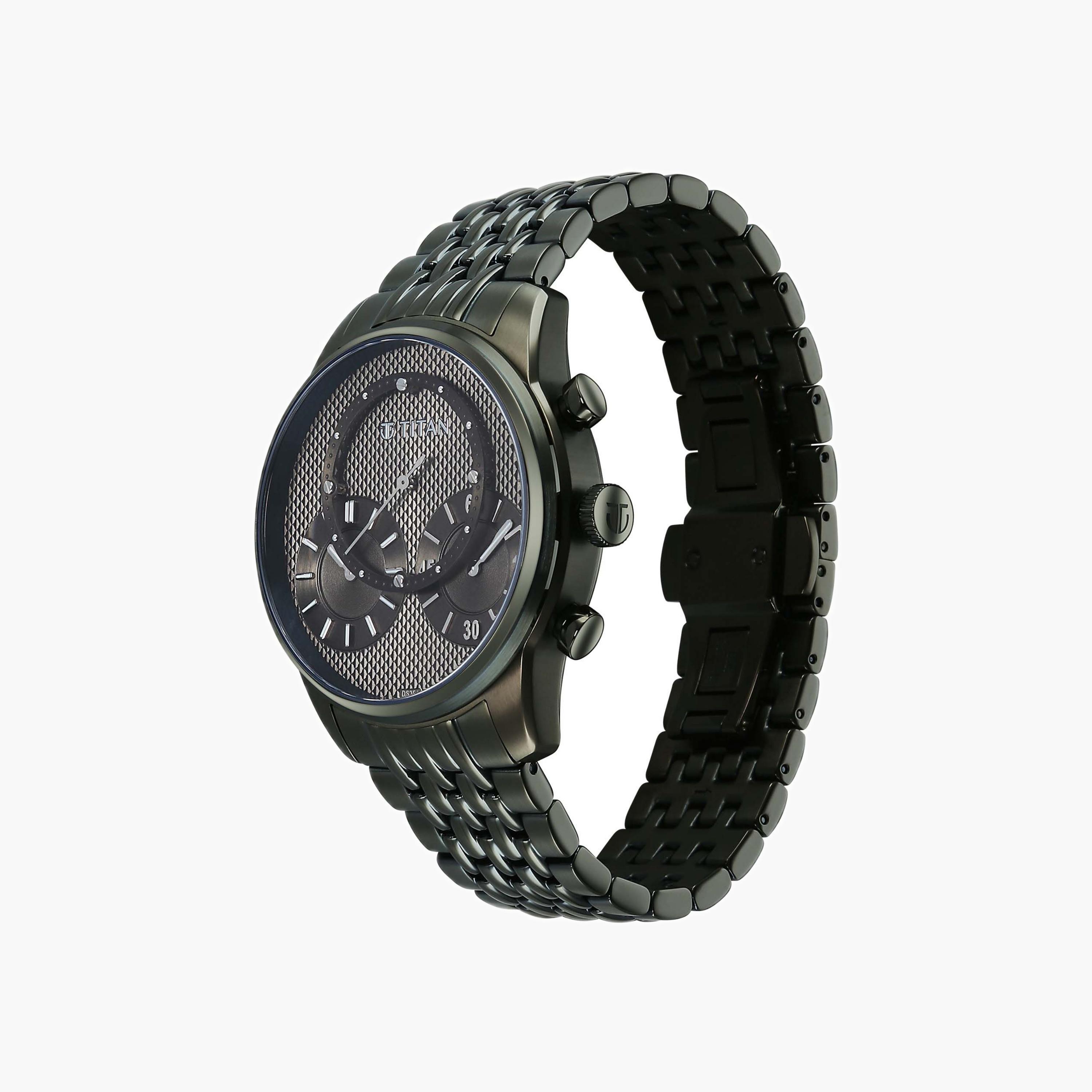 Textured Dial Chronograph Watch-men-watchesandjewellery-watches-image-4