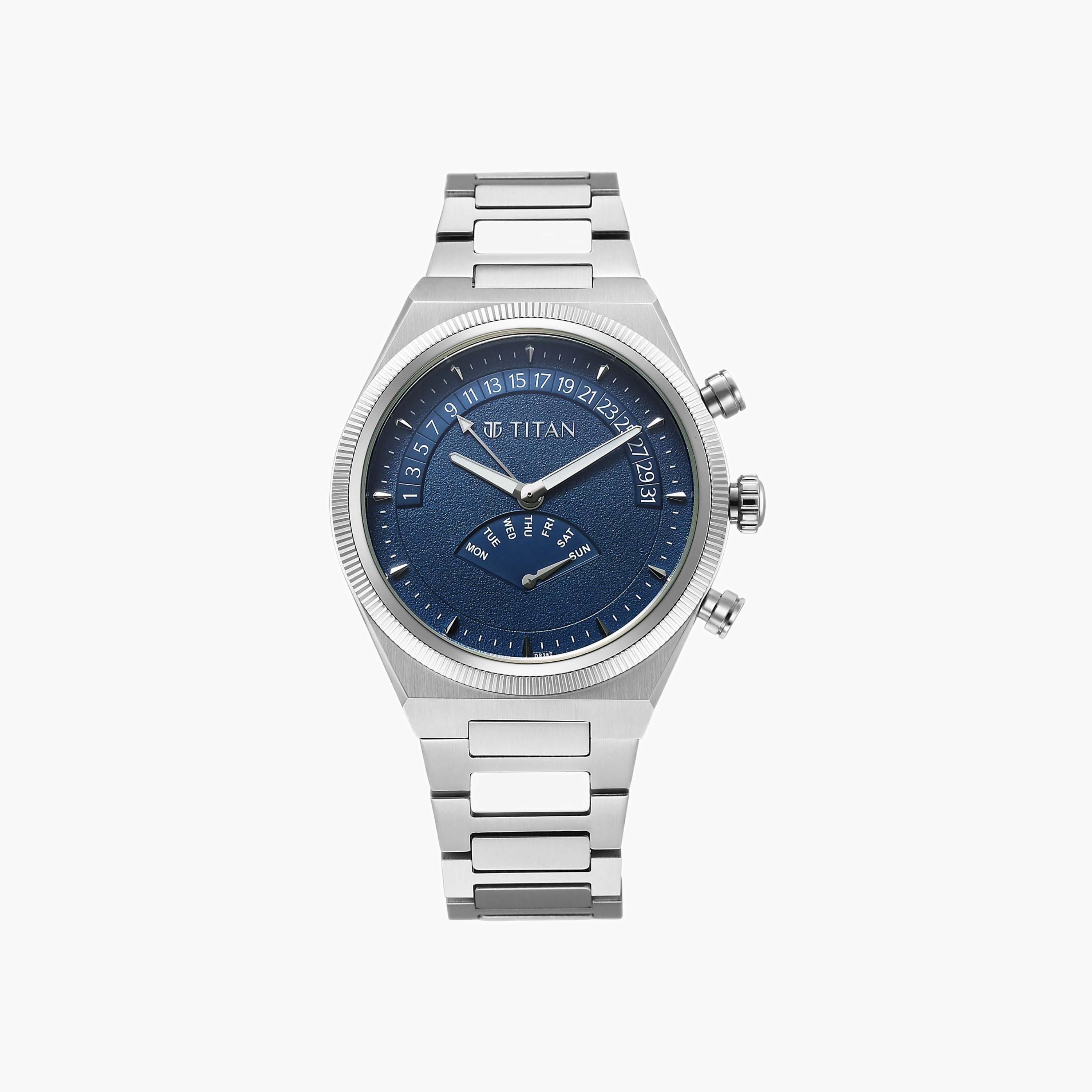 Textured Dial Stainless Steel Watch-men-watchesandjewellery-watches-image-1
