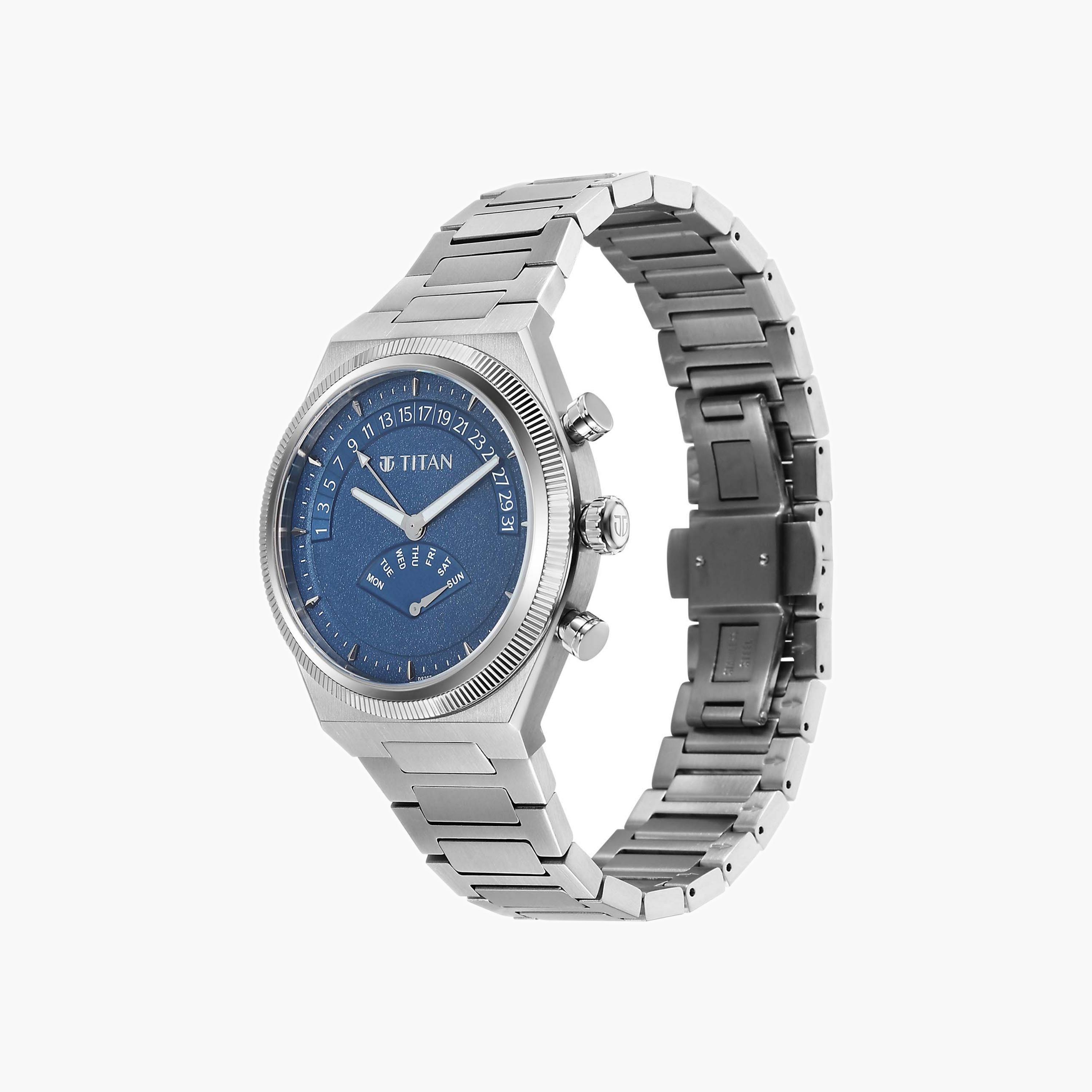 Textured Dial Stainless Steel Watch-men-watchesandjewellery-watches-image-2