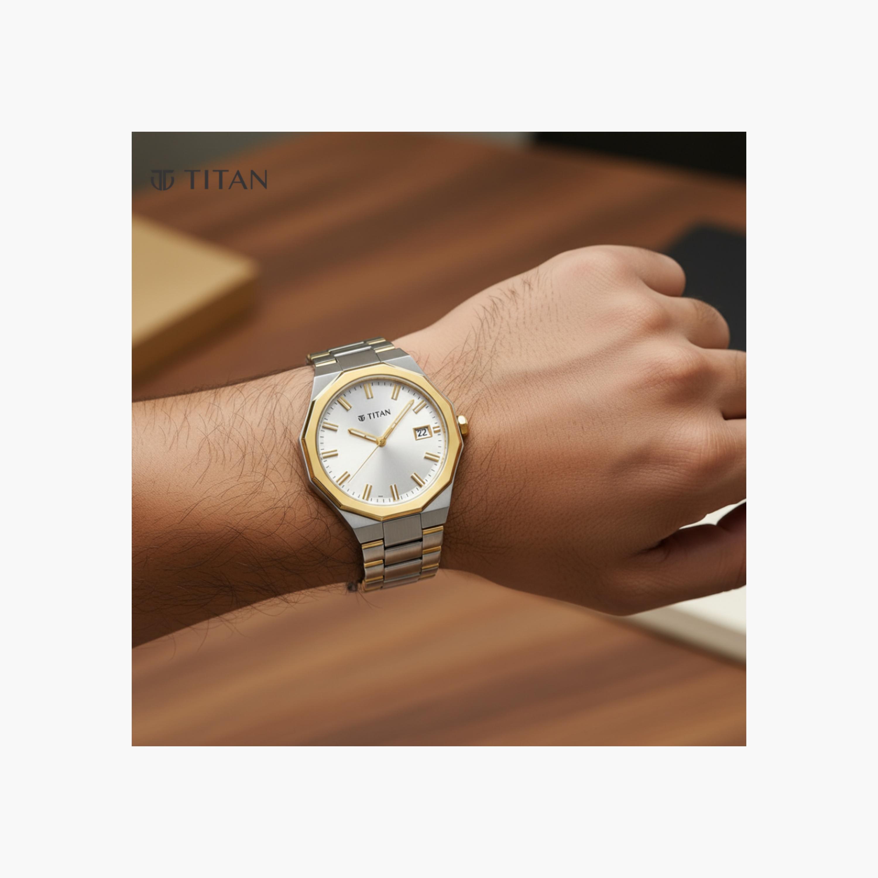 Two-Tone Analogue Watch-men-watchesandjewellery-watches-image-2