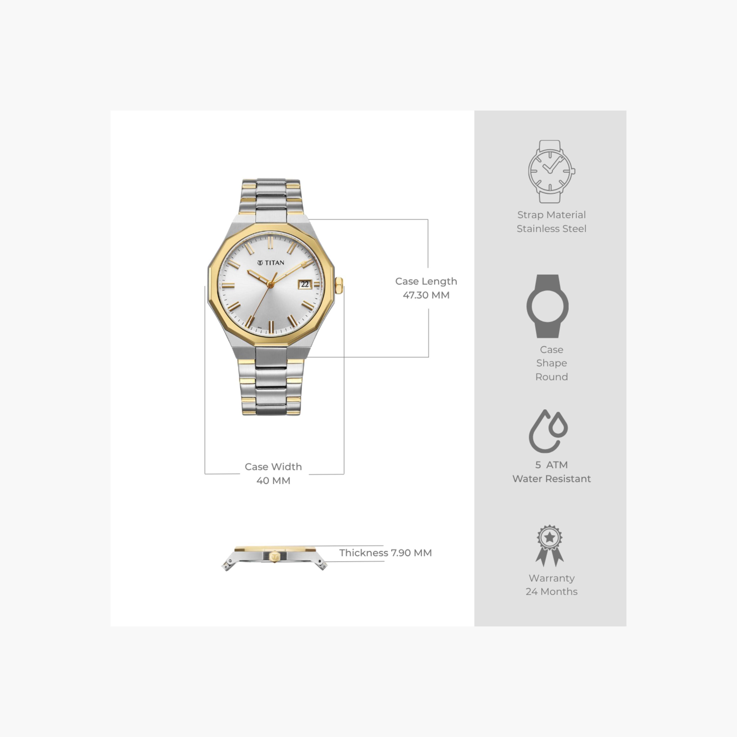 Two-Tone Analogue Watch-men-watchesandjewellery-watches-image-3