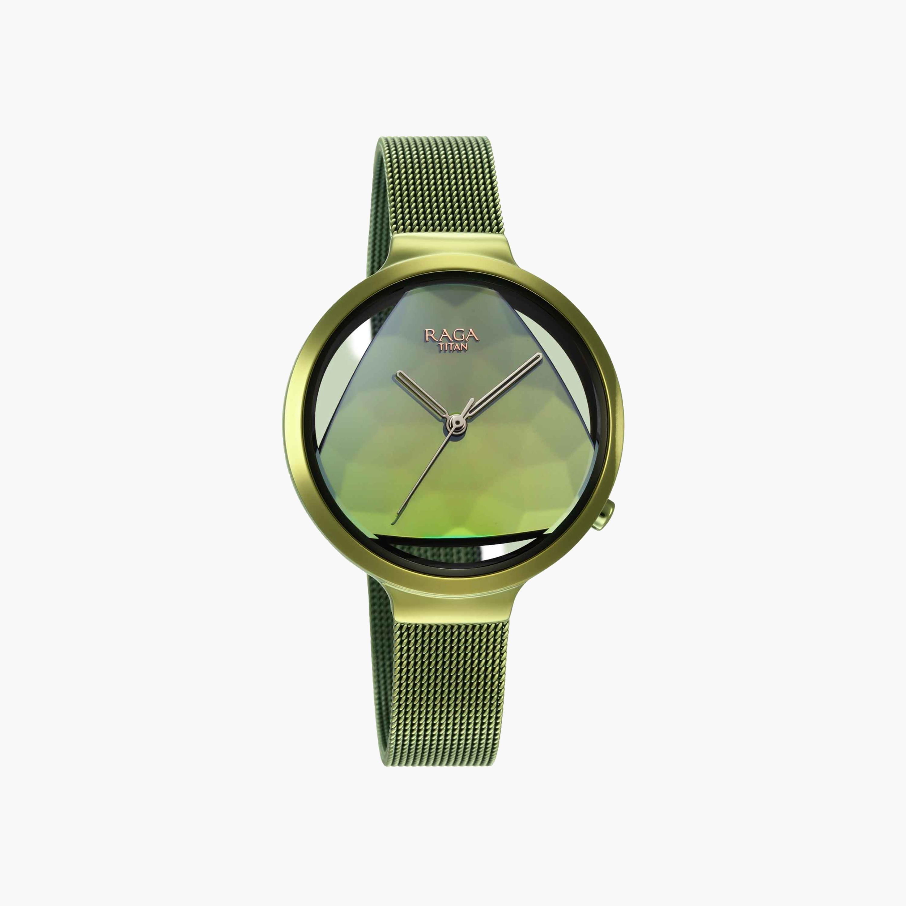 Titan Green Dial Mesh Strap Watch-women-watchesandjewellery-watches-image-1