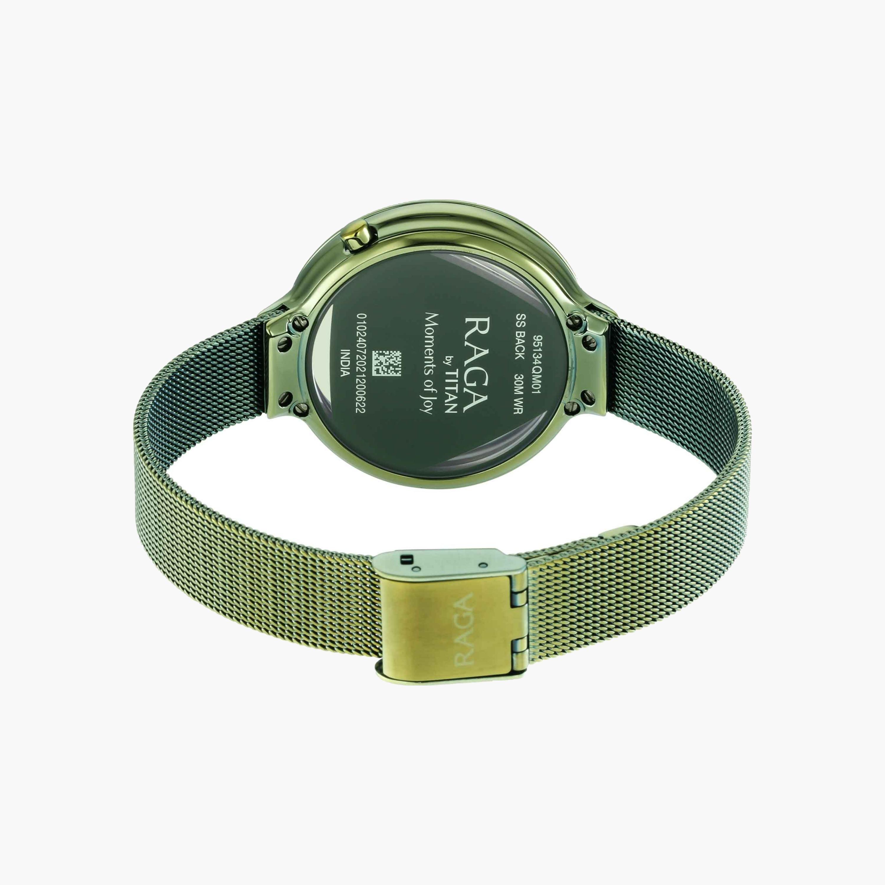 Titan Green Dial Mesh Strap Watch-women-watchesandjewellery-watches-image-2