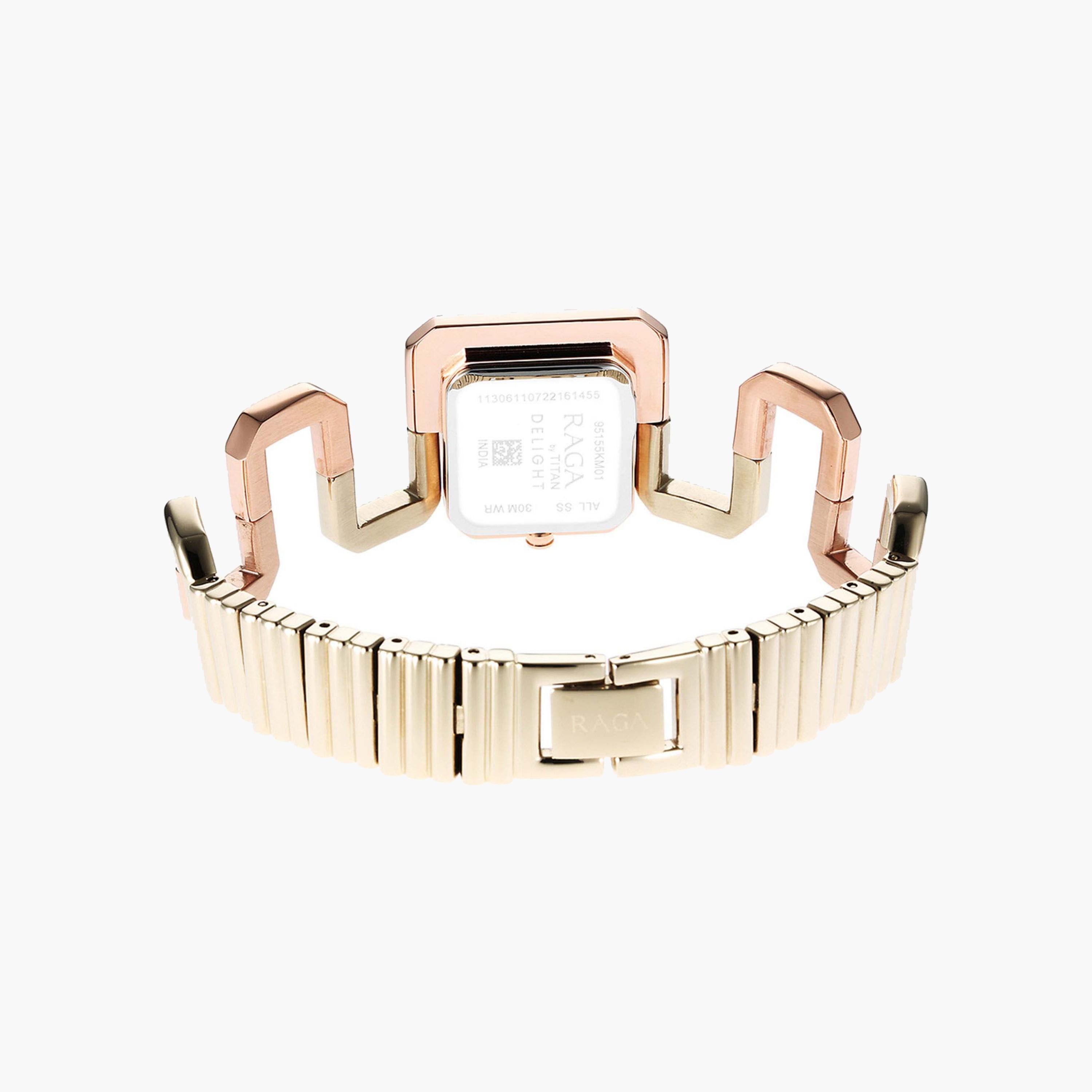 Titan Rectangular Dial Gold Toned Watch-women-watchesandjewellery-watches-image-2
