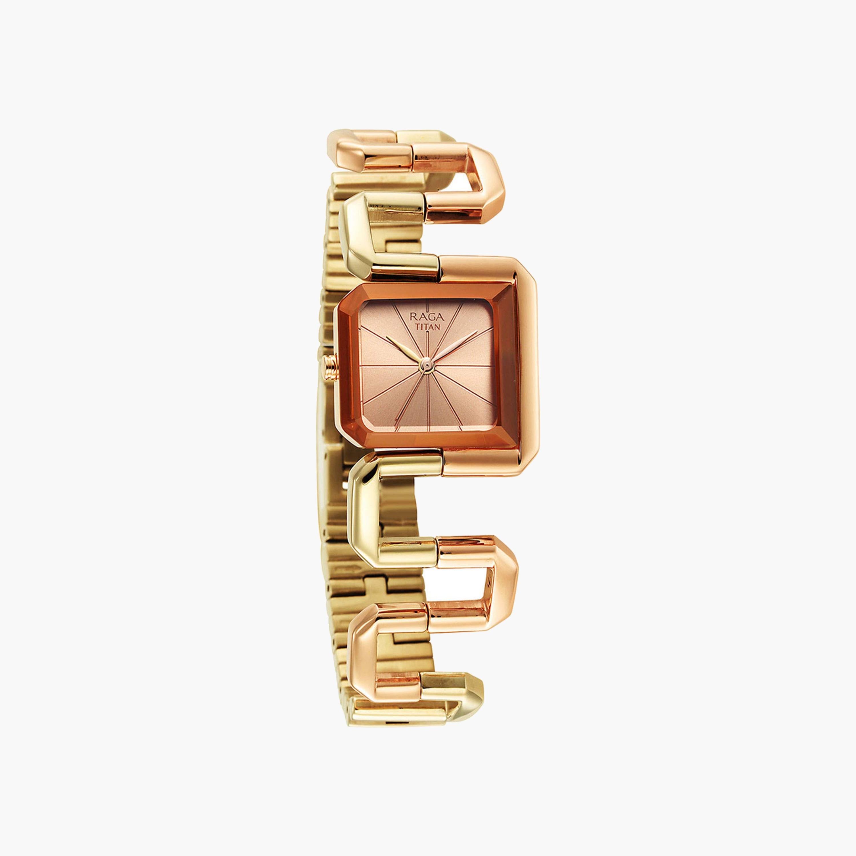 Titan Rectangular Dial Gold Toned Watch-women-watchesandjewellery-watches-image-5