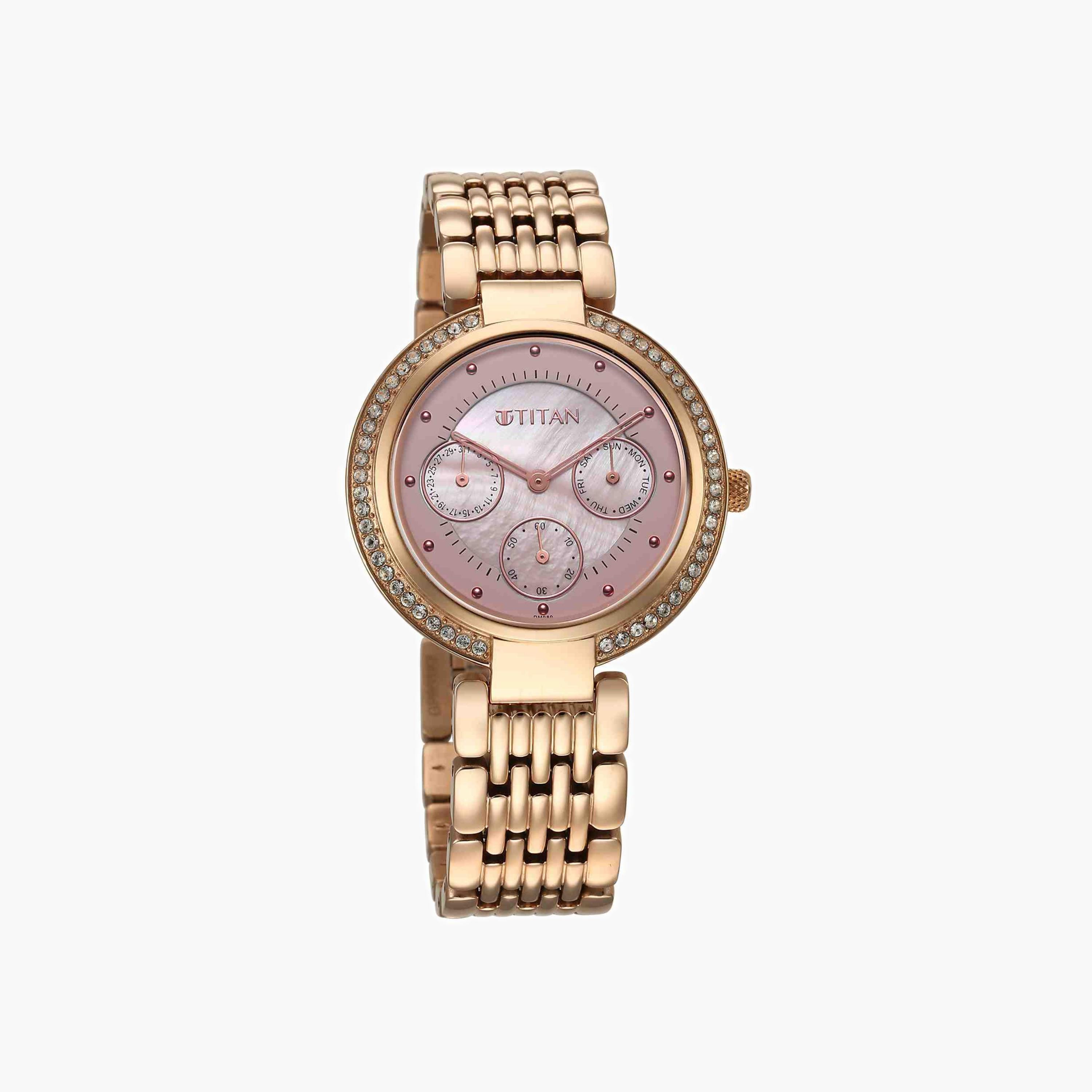 Crystal Embellished Multifunction Watch-women-watchesandjewellery-watches-image-1