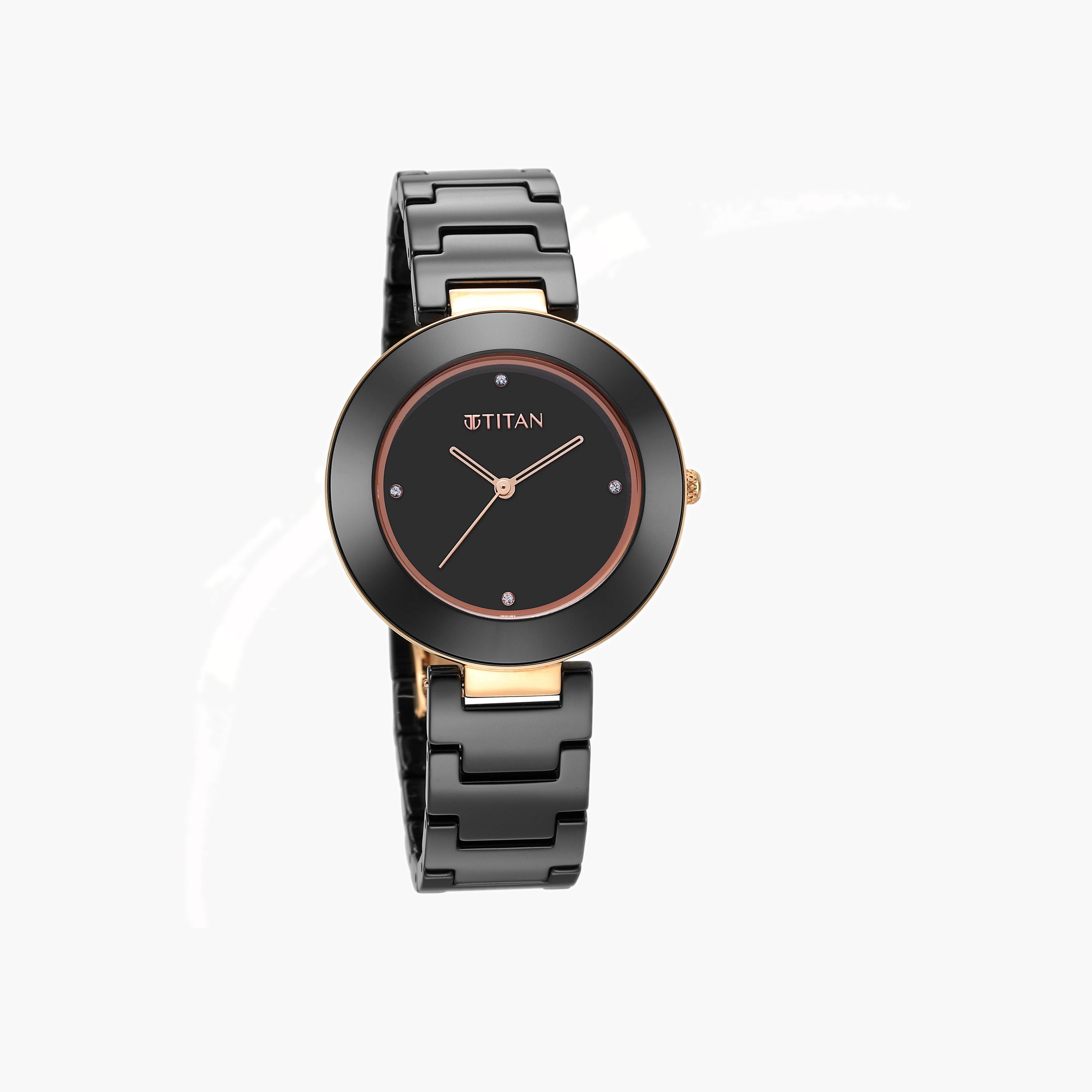 Ceramic Round Analogue Watch-women-watchesandjewellery-watches-image-1