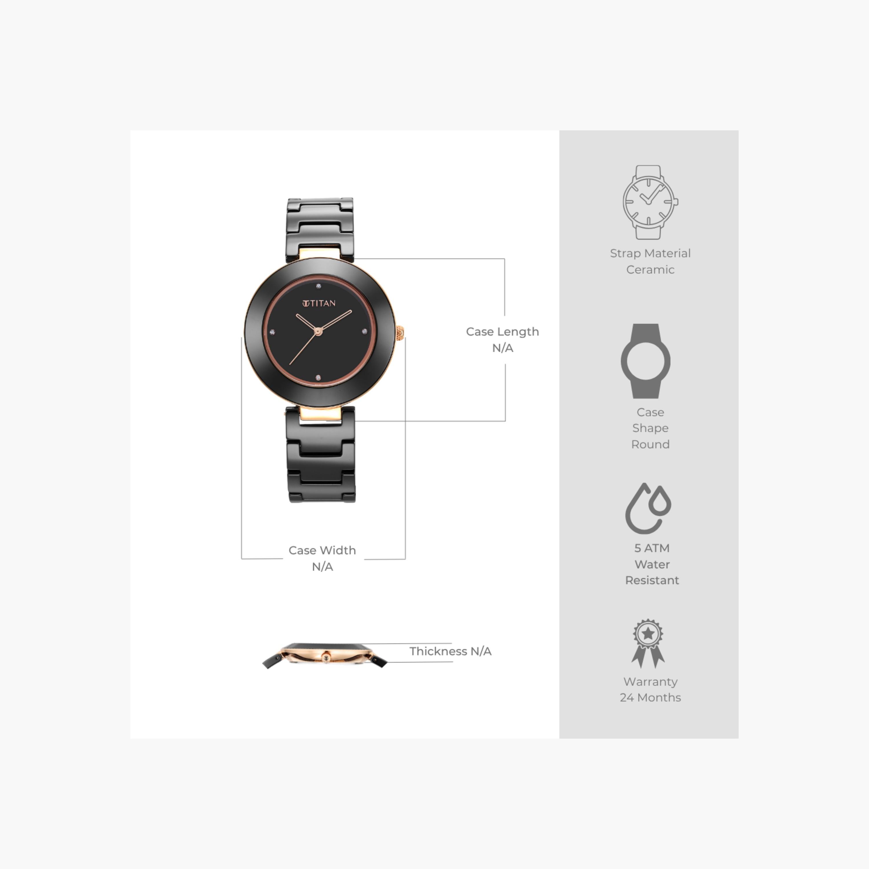 Ceramic Round Analogue Watch-women-watchesandjewellery-watches-image-2