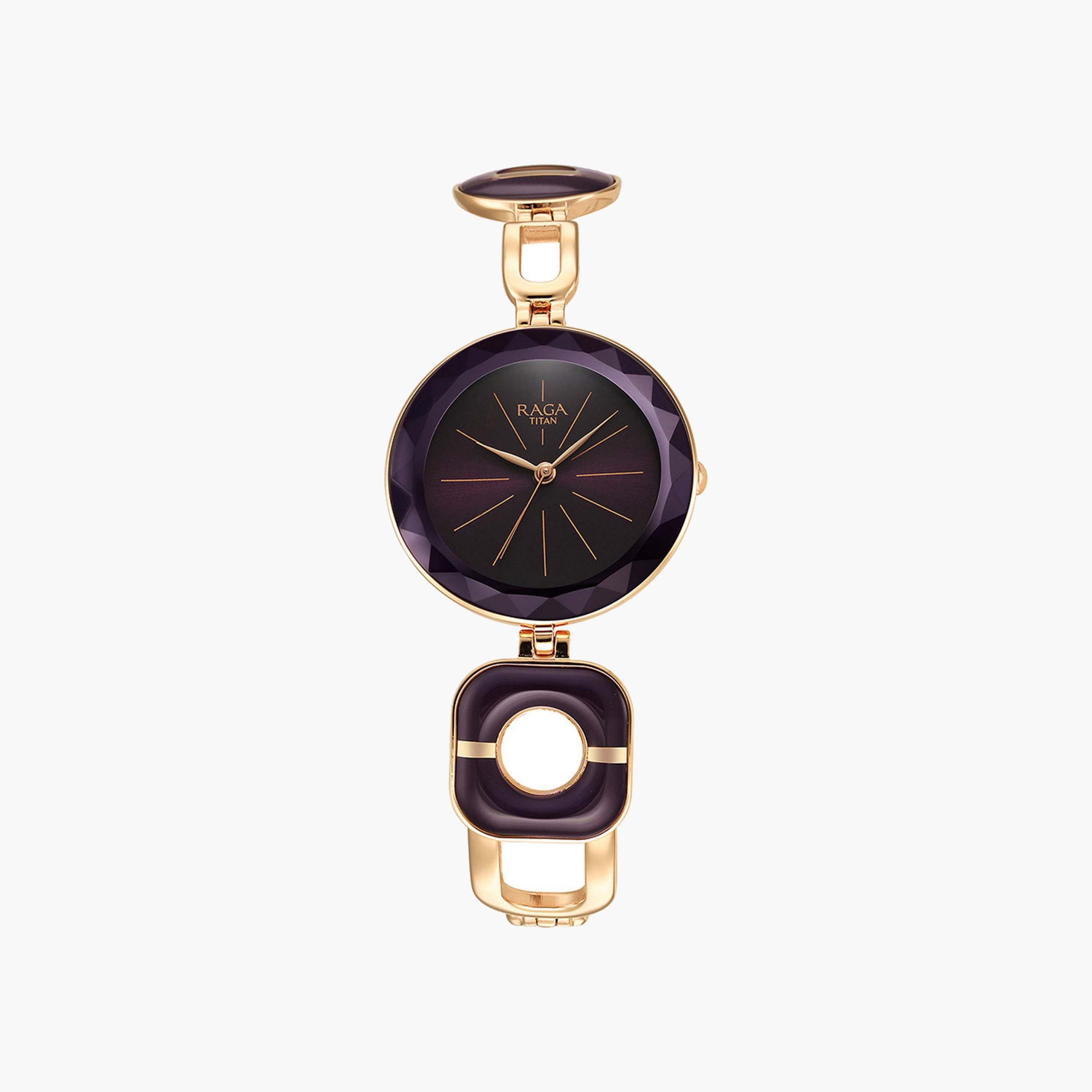 Titan Purple Dial Metal Strap Watch-women-watchesandjewellery-watches-image-1