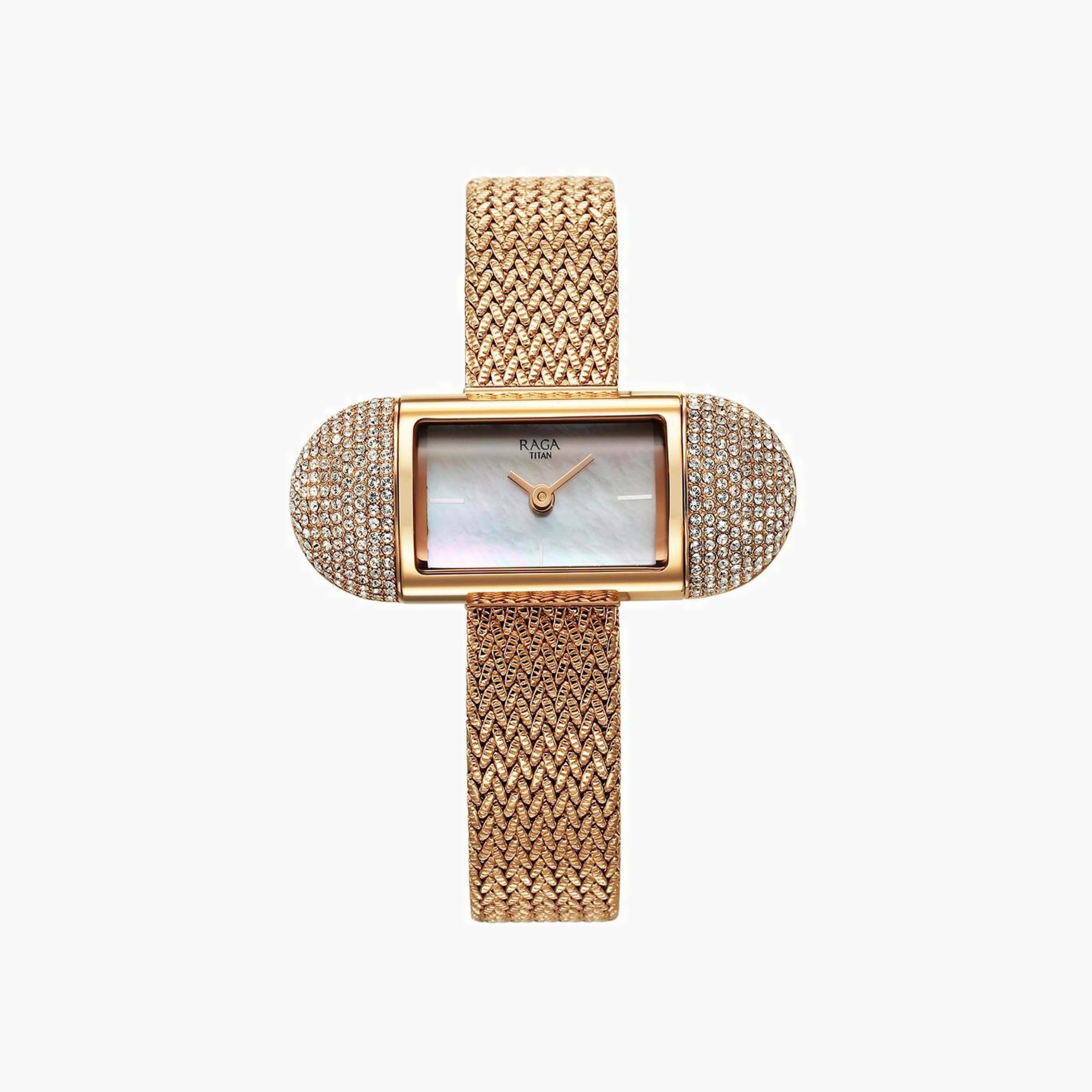 Crystal Embellished Rectangular Dial Watch-women-watchesandjewellery-watches-image-2