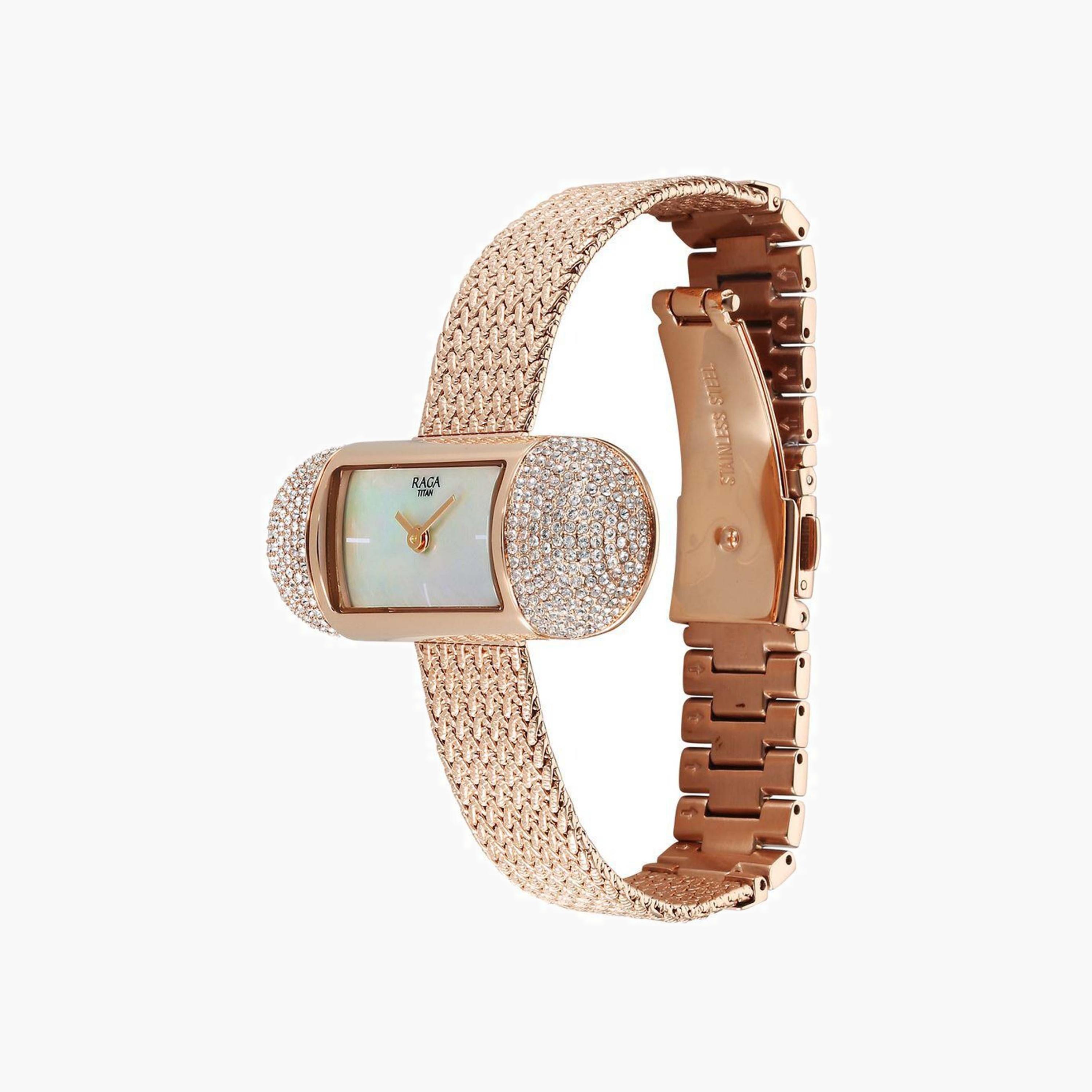 Crystal Embellished Rectangular Dial Watch-women-watchesandjewellery-watches-image-3