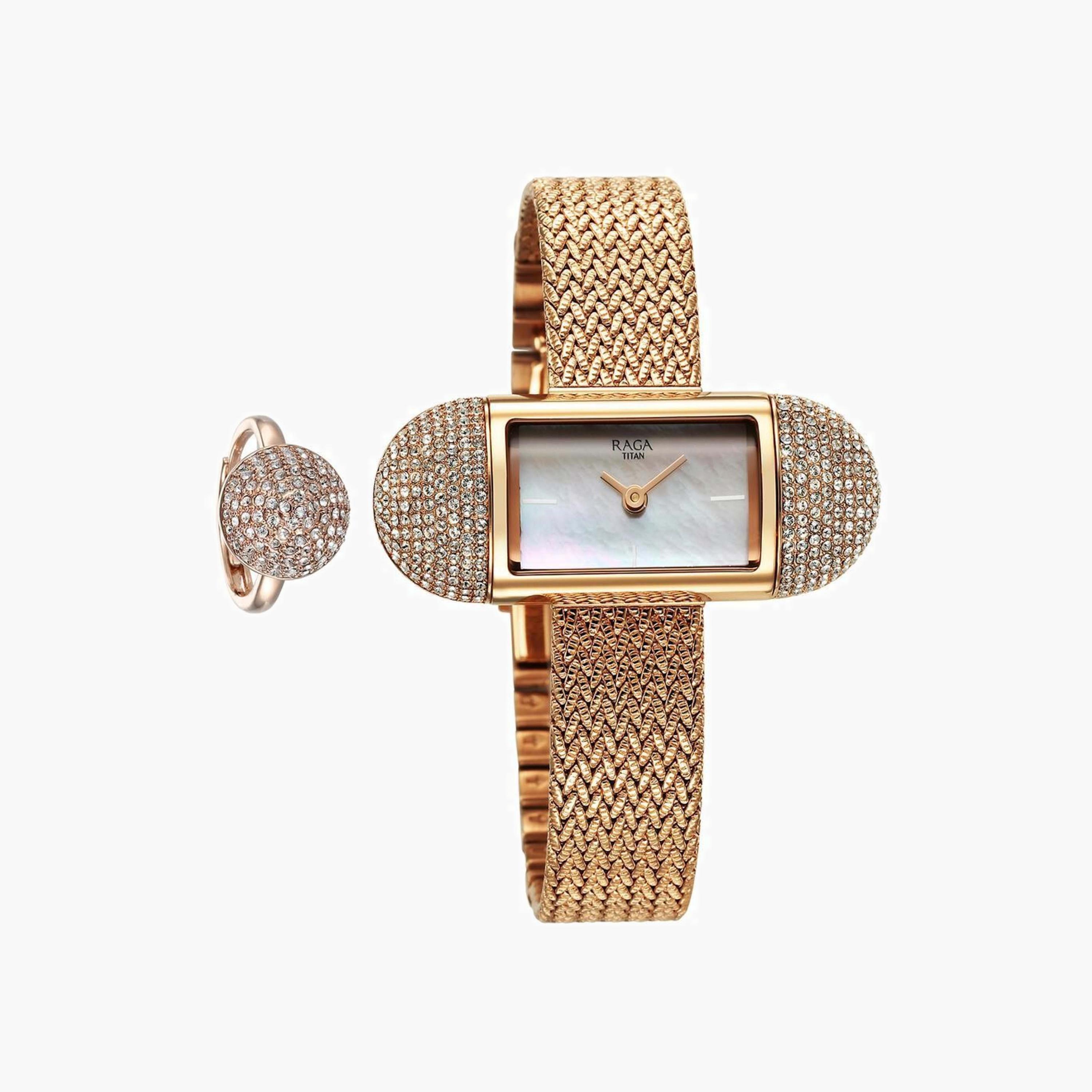 Crystal Embellished Rectangular Dial Watch-women-watchesandjewellery-watches-image-6