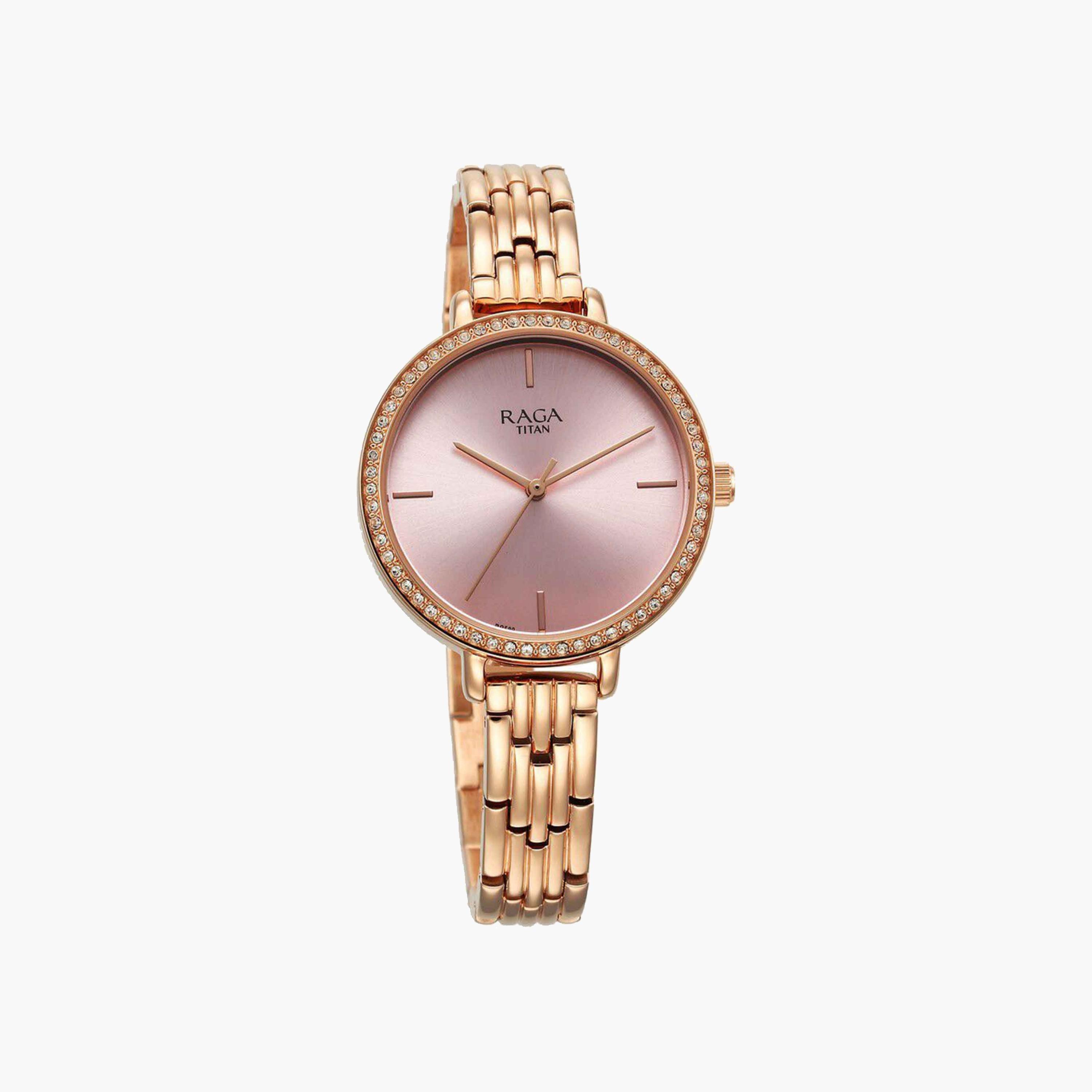 Titan Crystal Embellished Rose Gold Watch-women-watchesandjewellery-watches-image-1