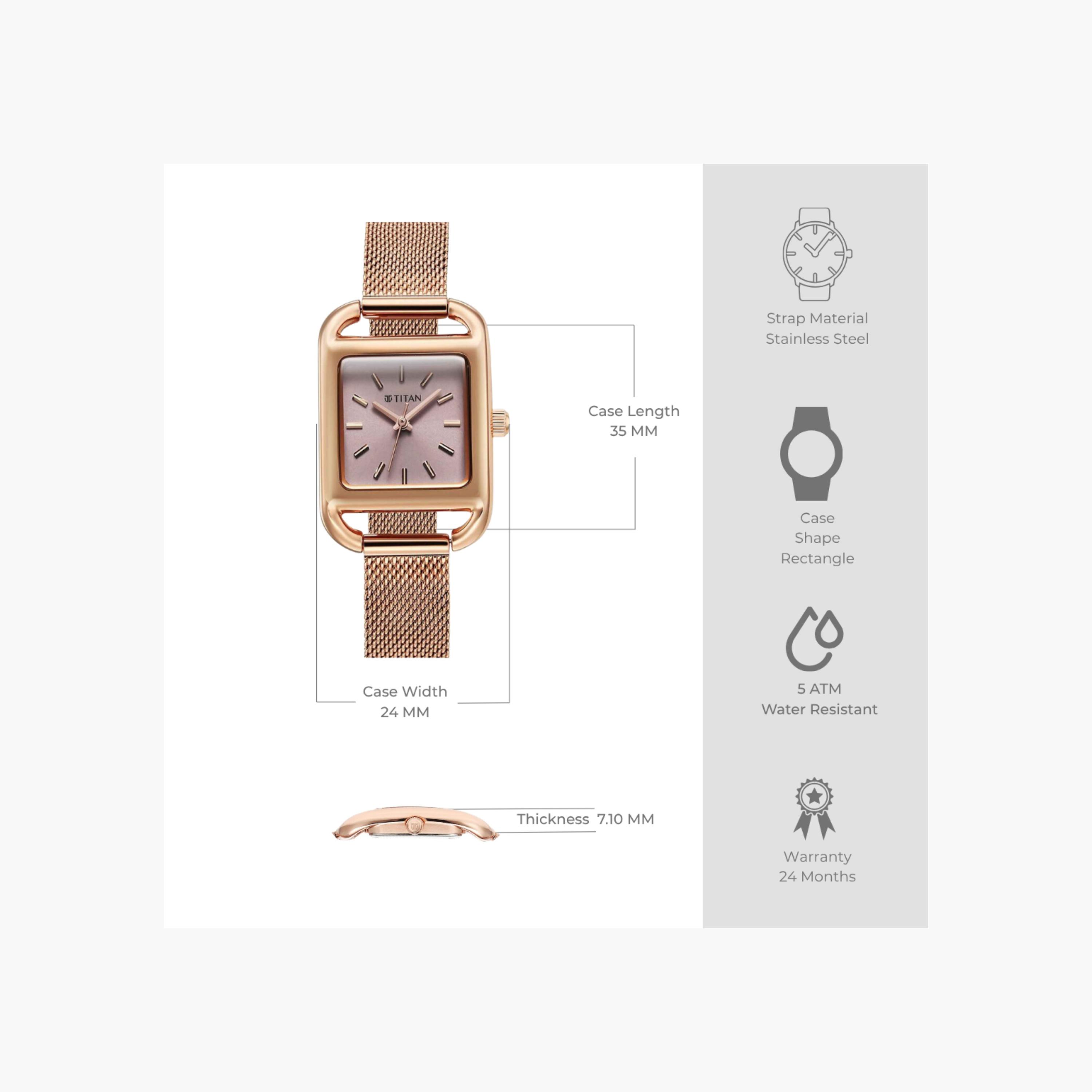 ساعة أنالوج بمينا مربع للنساء-women-watchesandjewellery-watches-image-7