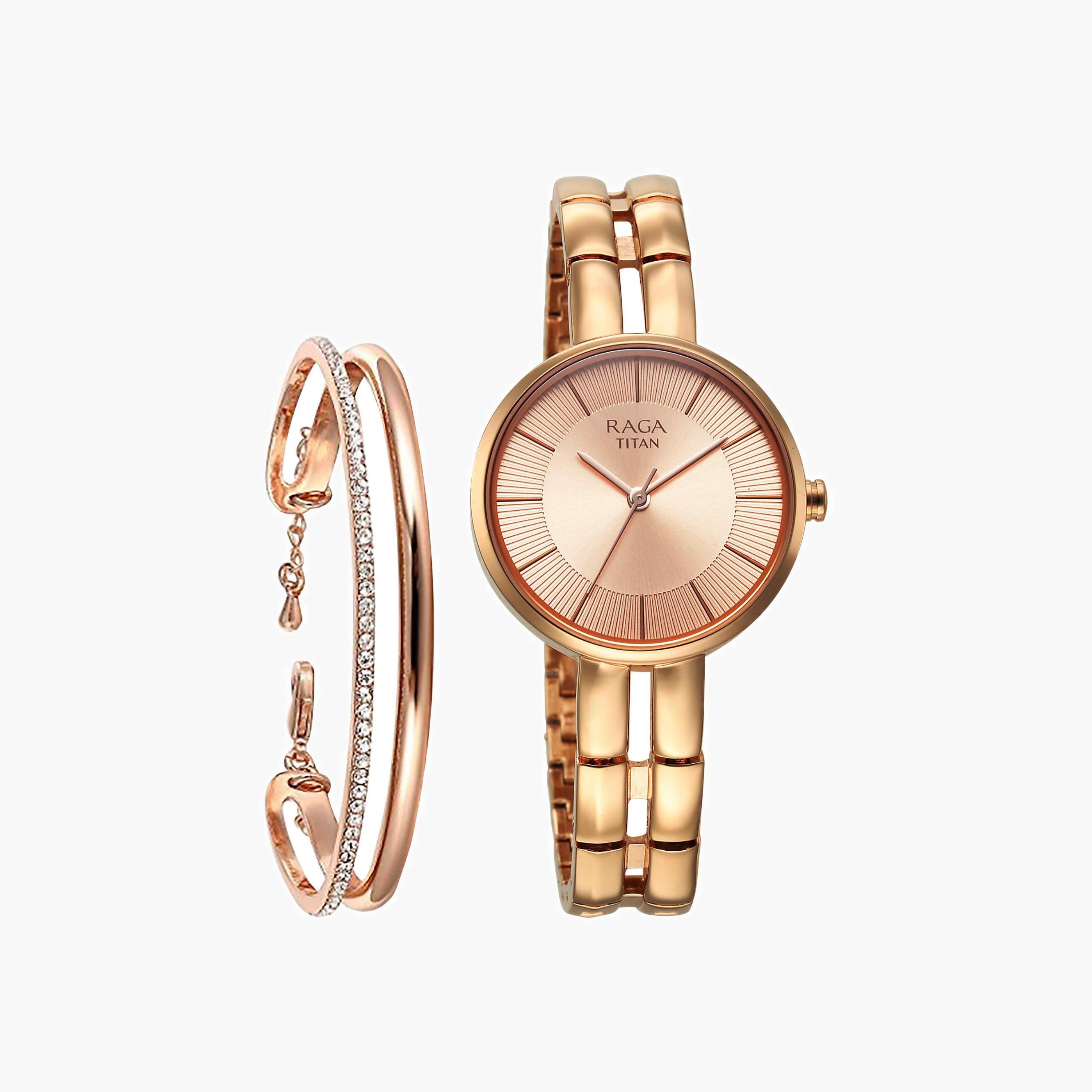 ساعة تيتان راجا بعقارب مع سوار-women-watchesandjewellery-watches-image-1