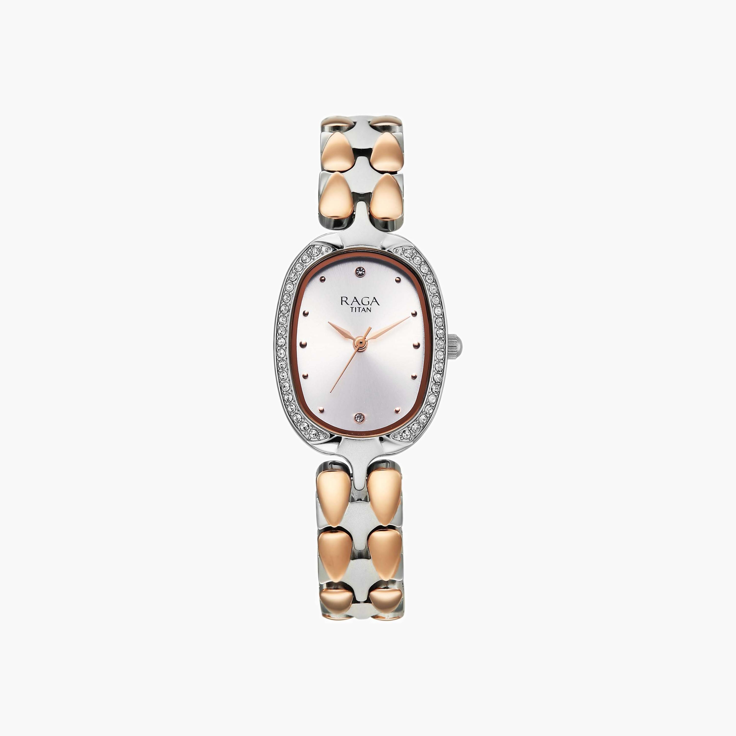 Two-Tone Embellished Analogue Watch-women-watchesandjewellery-watches-image-1