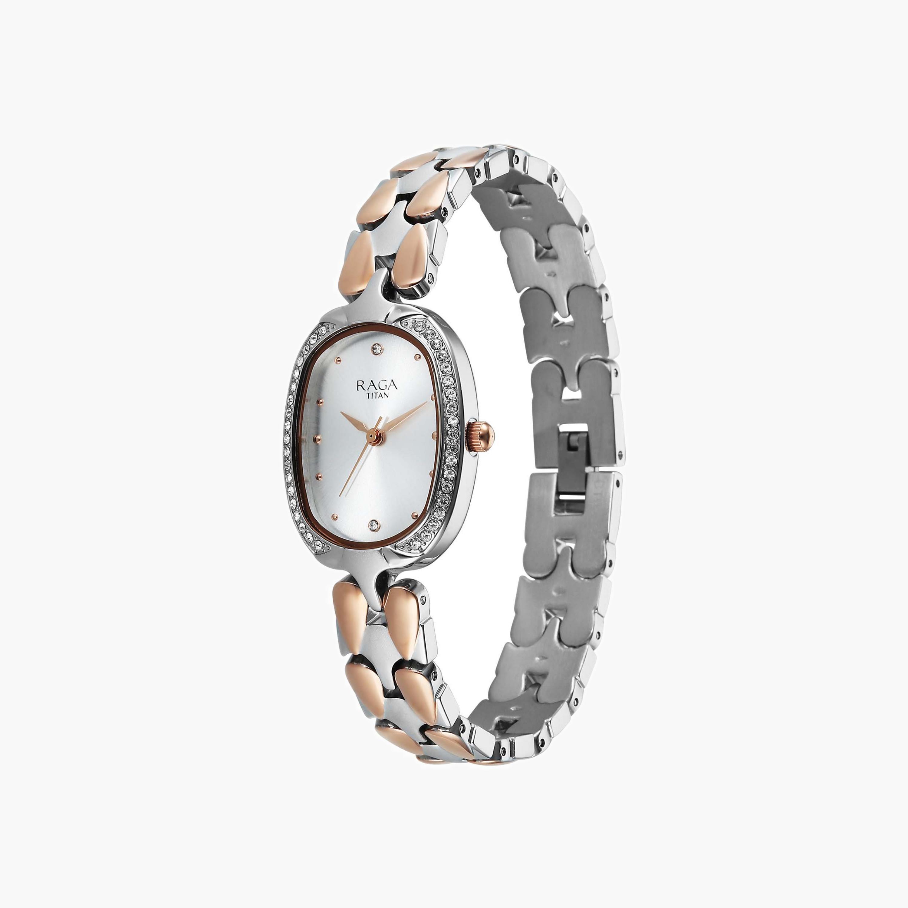 Two-Tone Embellished Analogue Watch-women-watchesandjewellery-watches-image-2