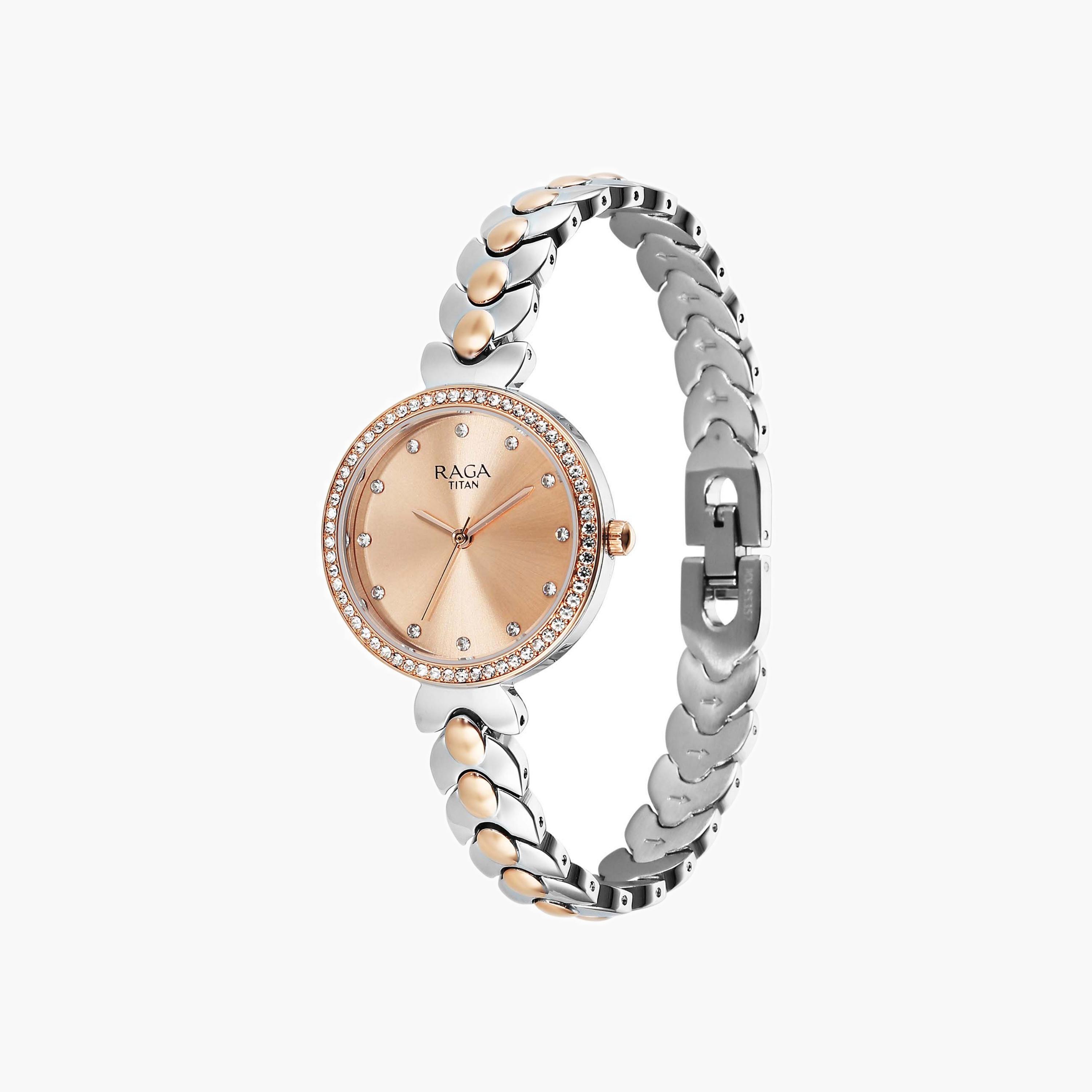 Embellished Analogue Watch with Metal Strap-women-watchesandjewellery-watches-image-4