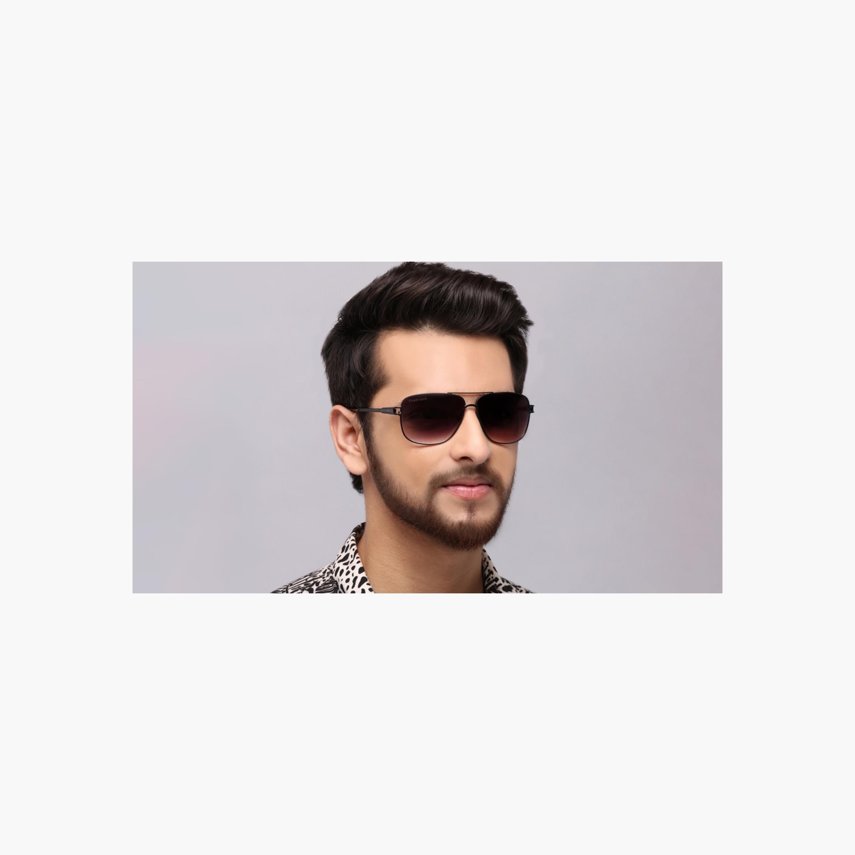 Fastrack Aviator Sunglasses Black Frame Gradient Lenses-men-sunglasses-image-7