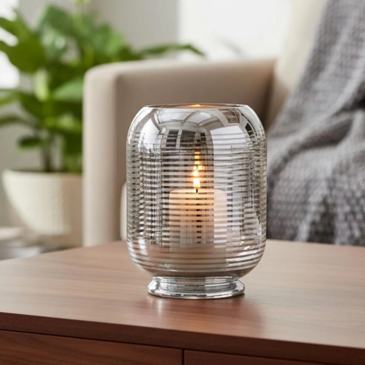 Vanity Living Glass Pillar Candleholder - 30 cm