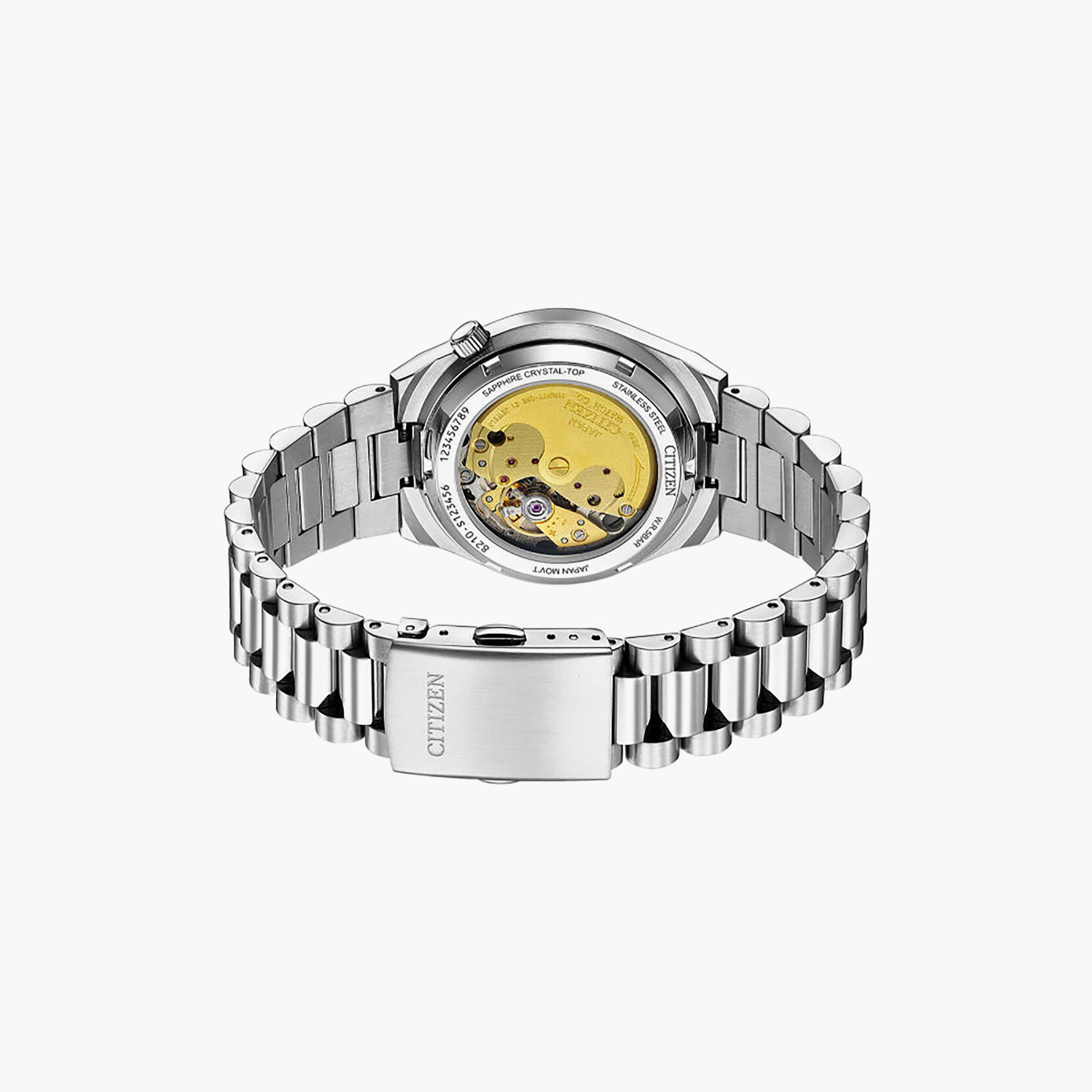 ساعة أوتوماتيك ستانلس ستيل باللون الفضي 37 مم للرجال من سيتيزن | NJ0200-50L-men-watchesandjewellery-watches-image-1