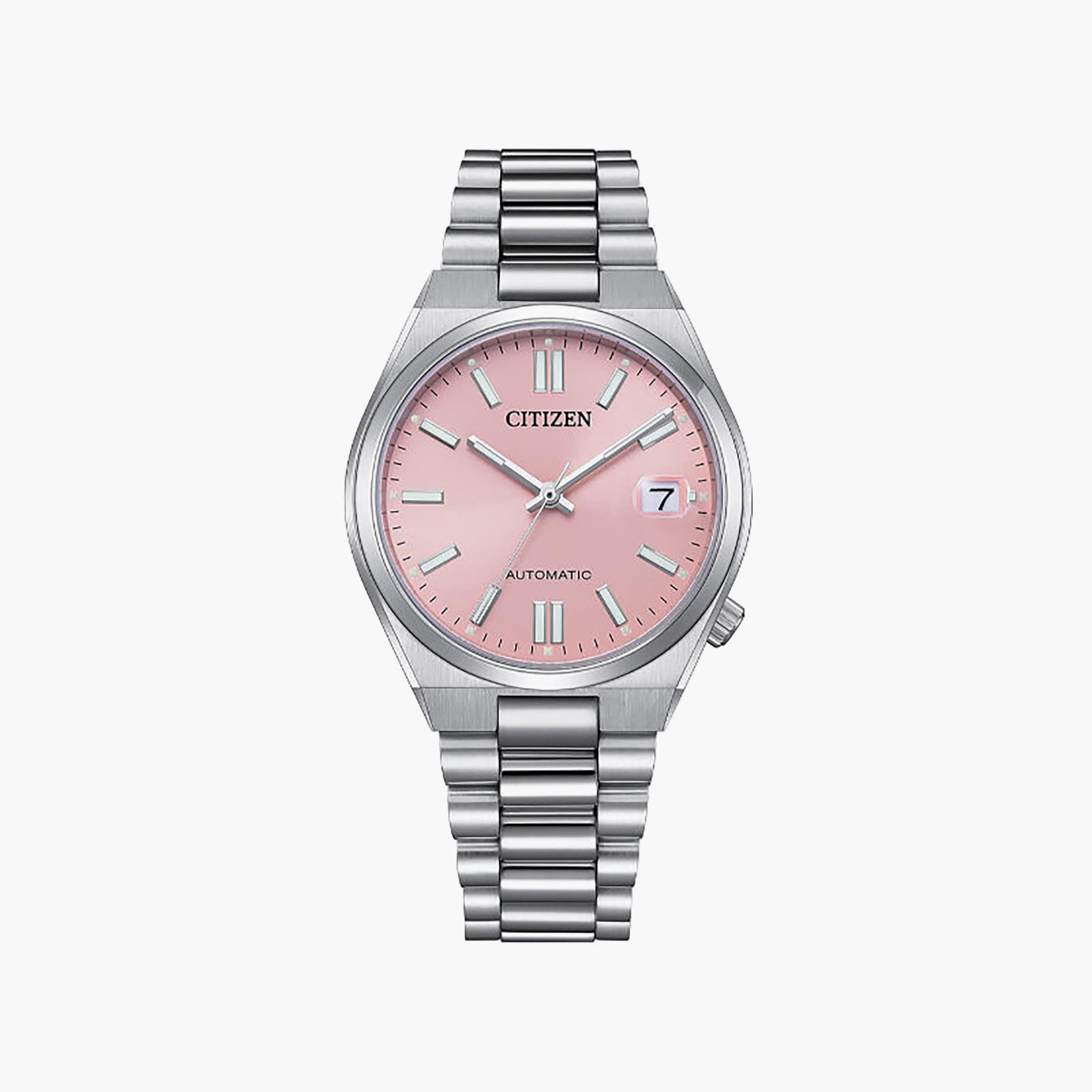 ساعة أوتوماتيك ستانلس ستيل باللون الفضي 37 مم للرجال من سيتيزن | NJ0200-50Z-men-watchesandjewellery-watches-image-1