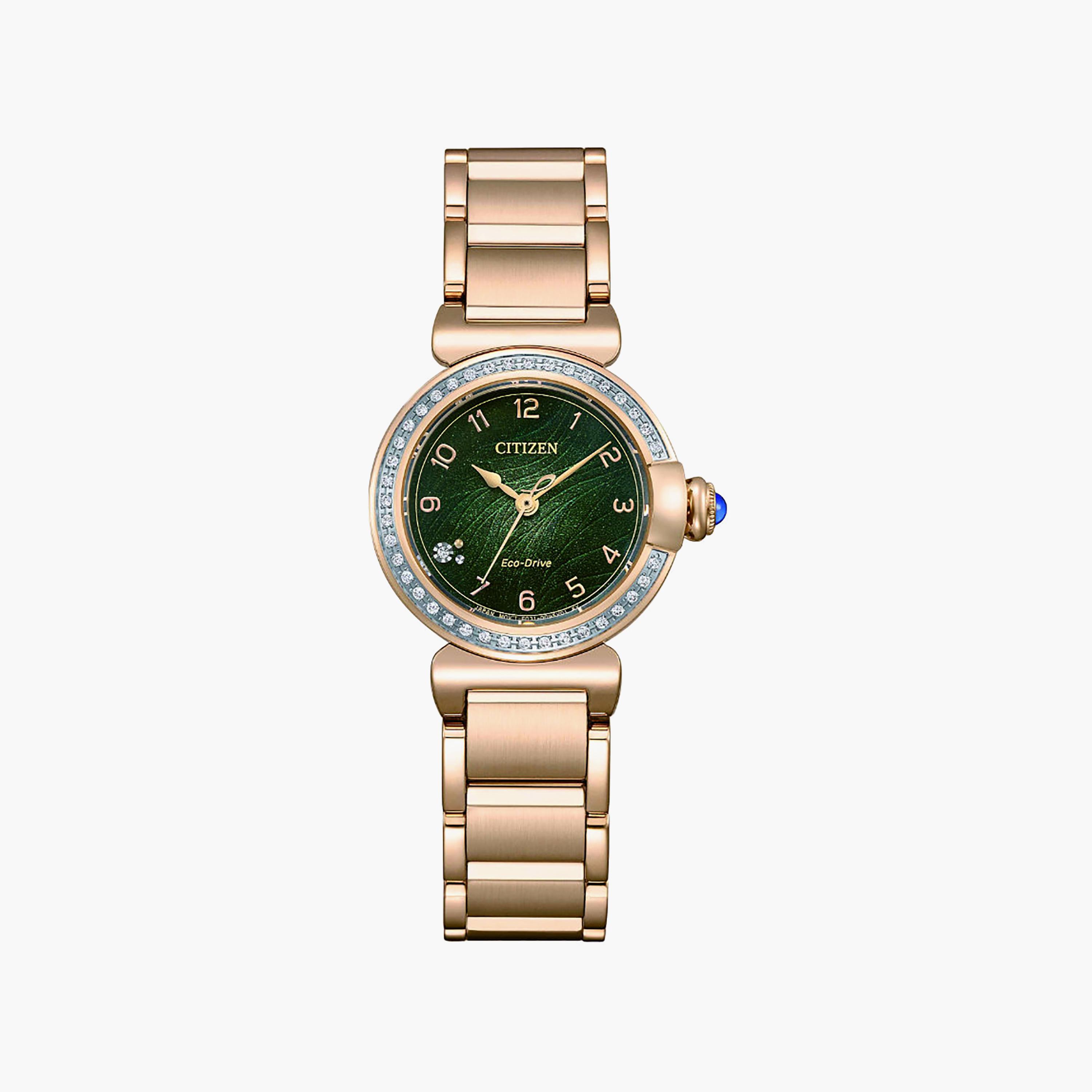 Citizen Women's 26MM Green Analog Stainless Steel Watch | EM1123-62X-women-watchesandjewellery-watches-image-1