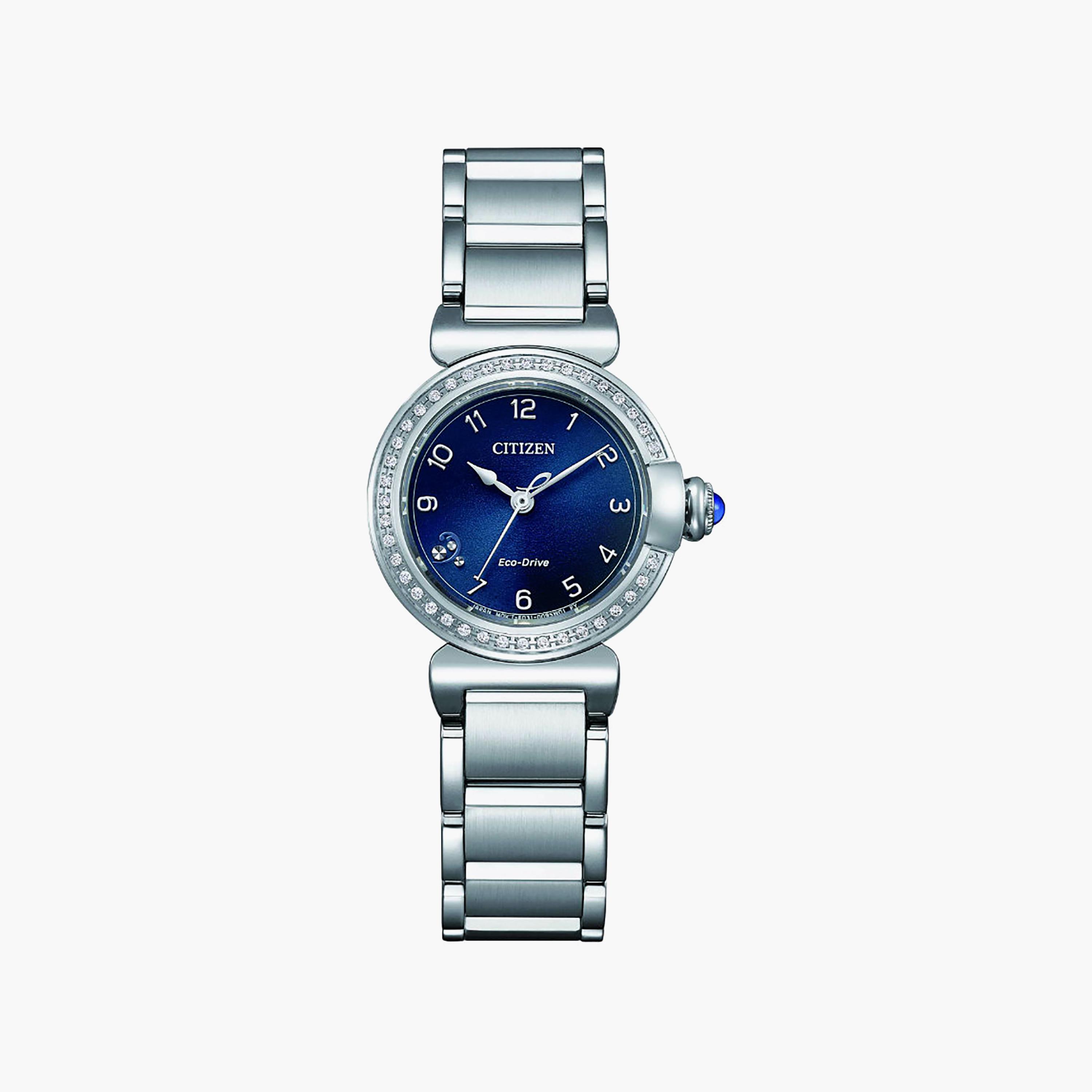 ساعة أنالوج ستانلس ستيل باللون الأزرق 26 مم للنساء من سيتيزن | EM1120-87L-women-watchesandjewellery-watches-image-1