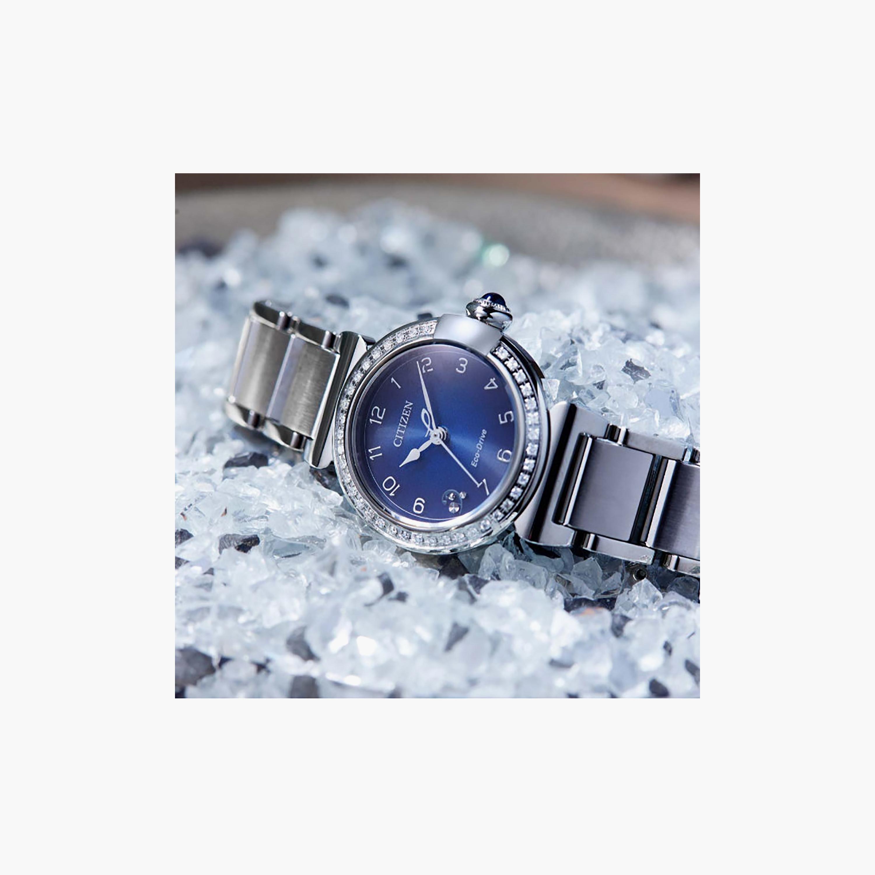 ساعة أنالوج ستانلس ستيل باللون الأزرق 26 مم للنساء من سيتيزن | EM1120-87L-women-watchesandjewellery-watches-image-5