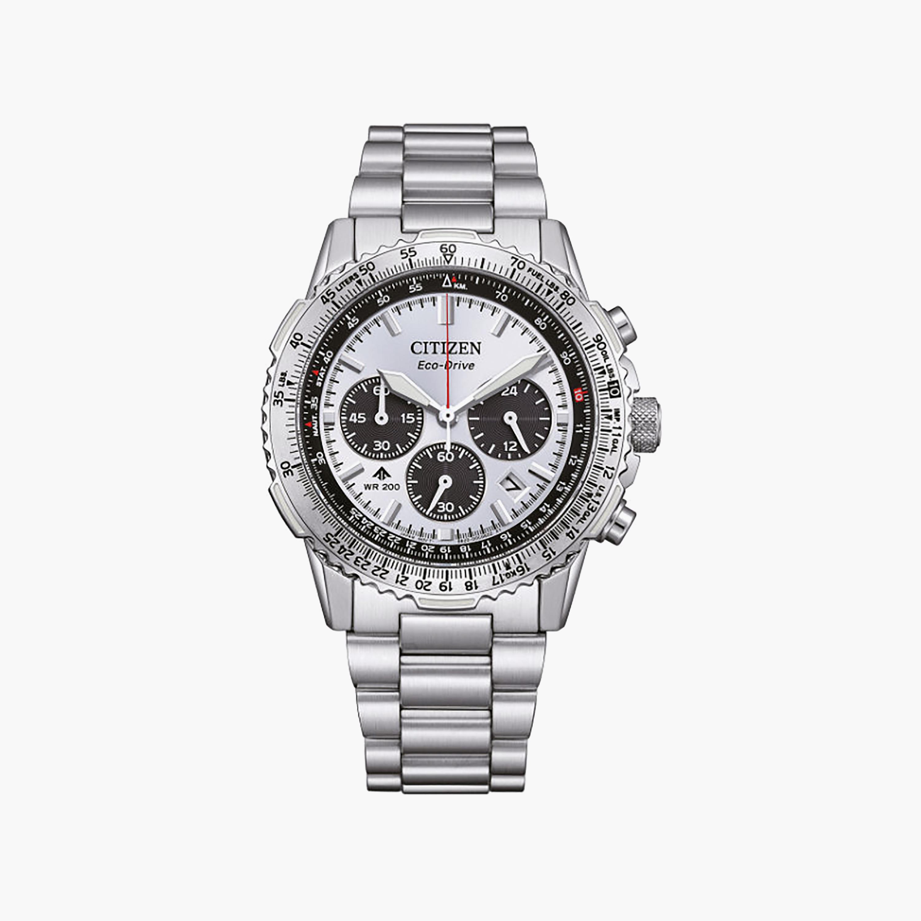 Citizen Men's 40MM White Chronograph Stainless Steel Watch | CA4660-61A-men-watchesandjewellery-watches-image-1