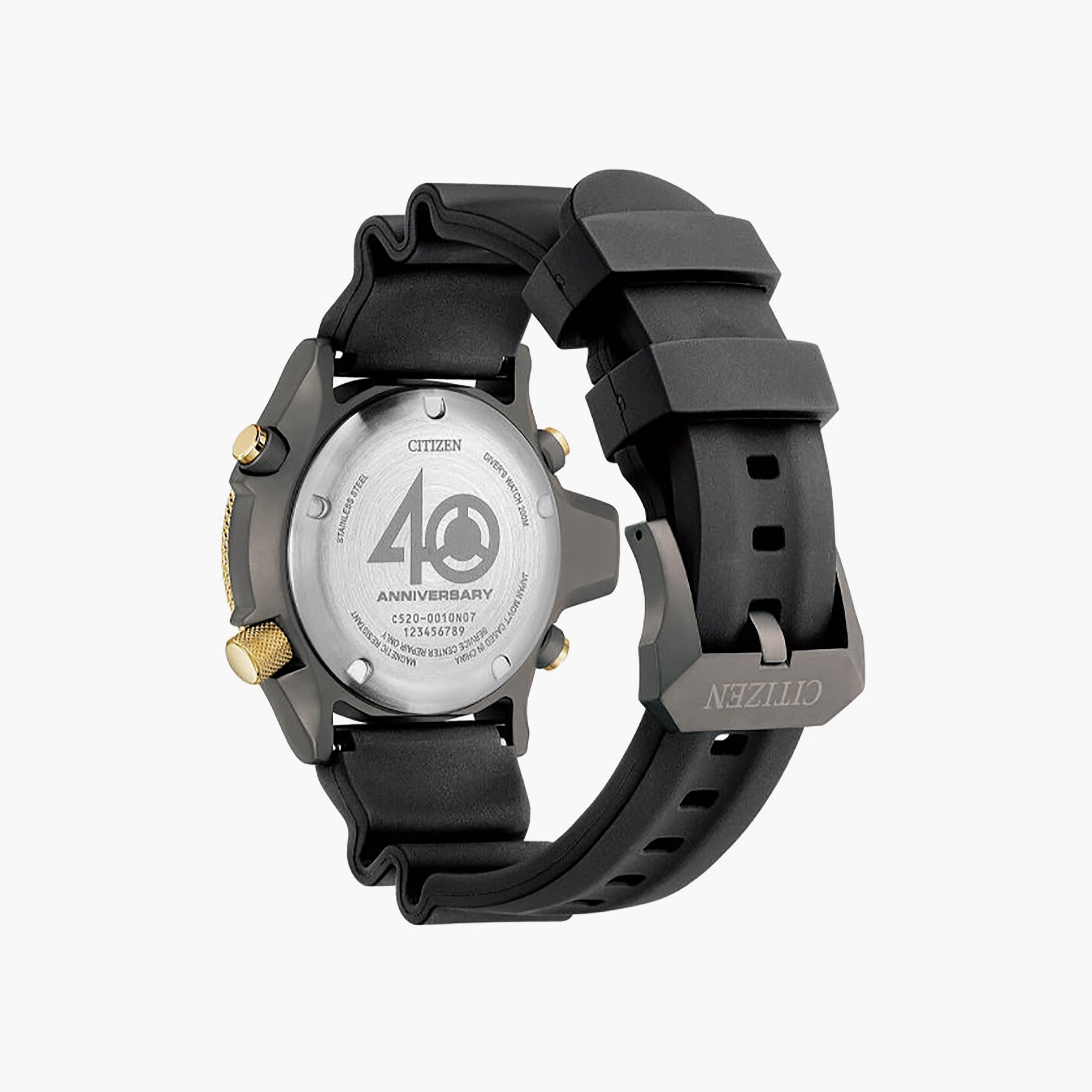 ساعة سيتيزن رجالية سوداء بقطر 50.7 مم، تناظرية/رقمية، بسوار سيليكون | JP2008-06E-men-watchesandjewellery-watches-image-3