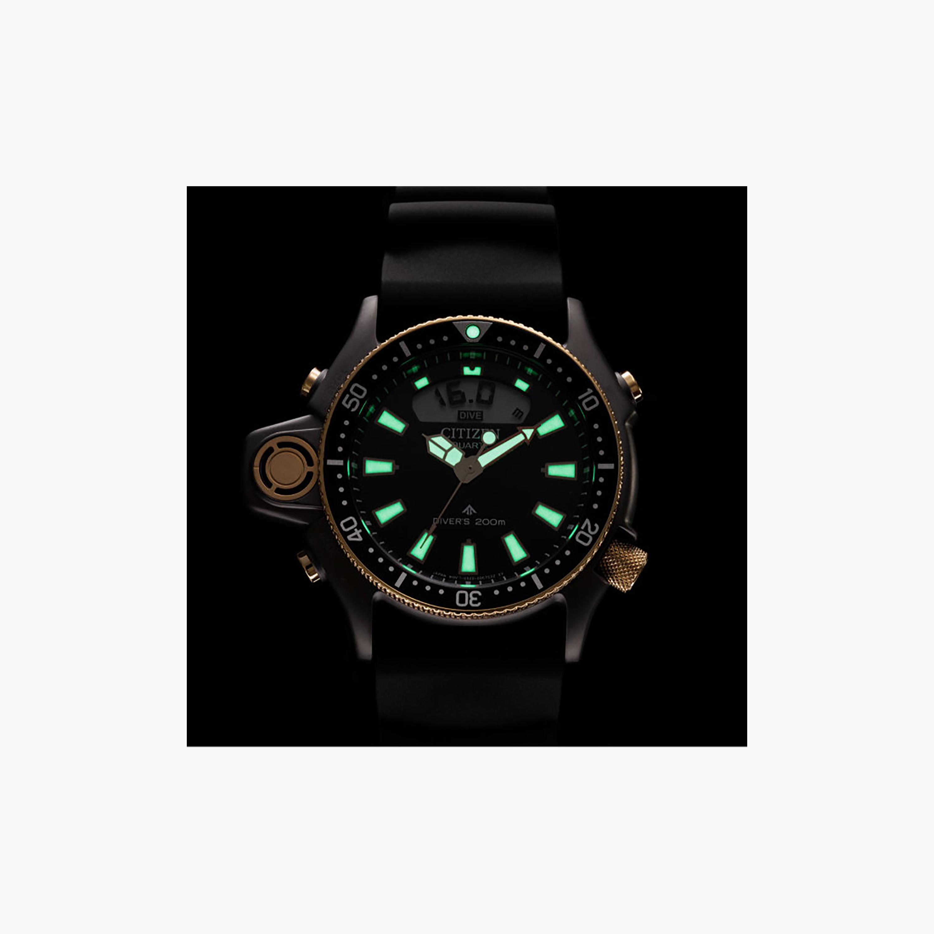 ساعة سيتيزن رجالية سوداء بقطر 50.7 مم، تناظرية/رقمية، بسوار سيليكون | JP2008-06E-men-watchesandjewellery-watches-image-5